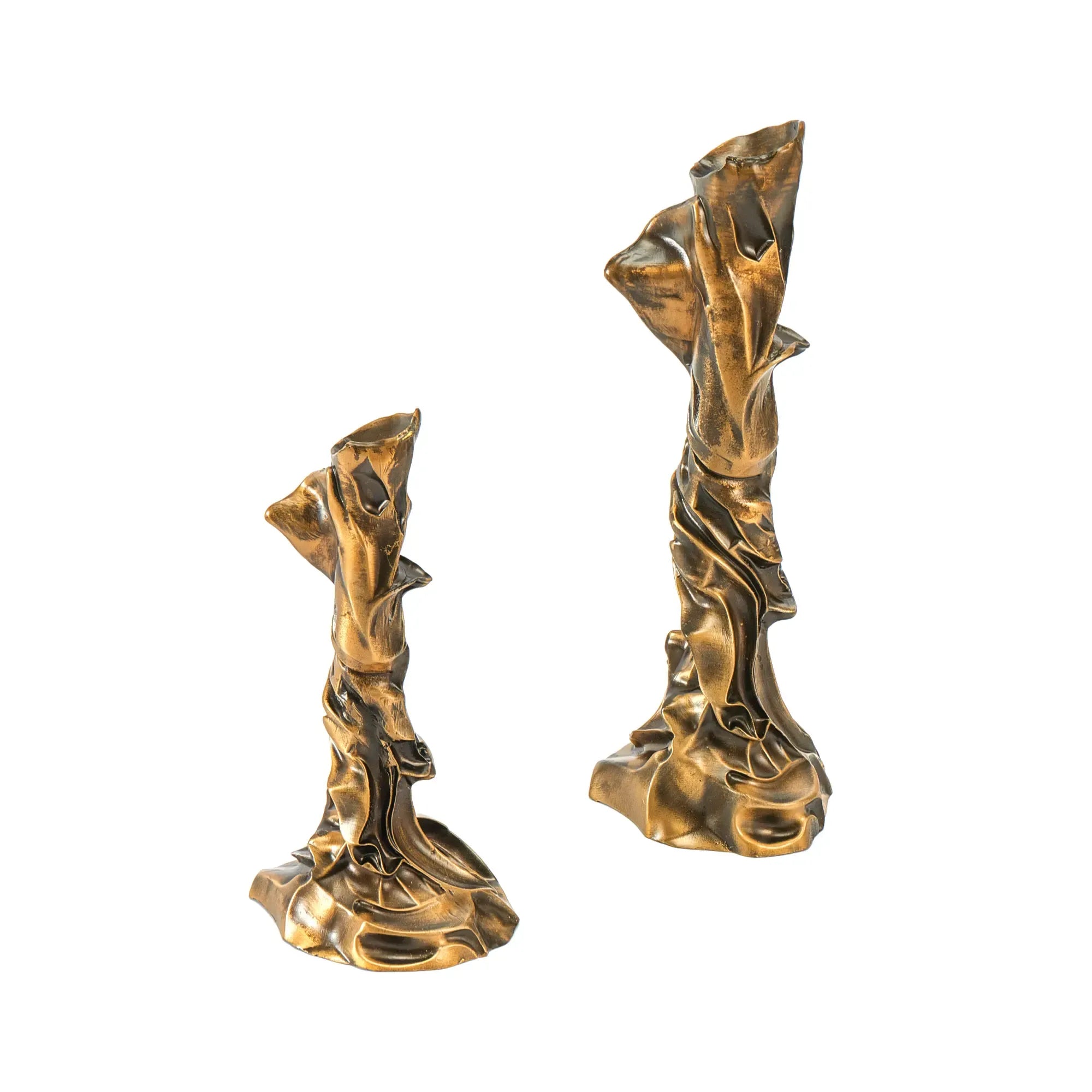 Kerzenständer - verdrehte moderne Form - Sokrates Design Kerzenhalter Stavro Bronze-Groß