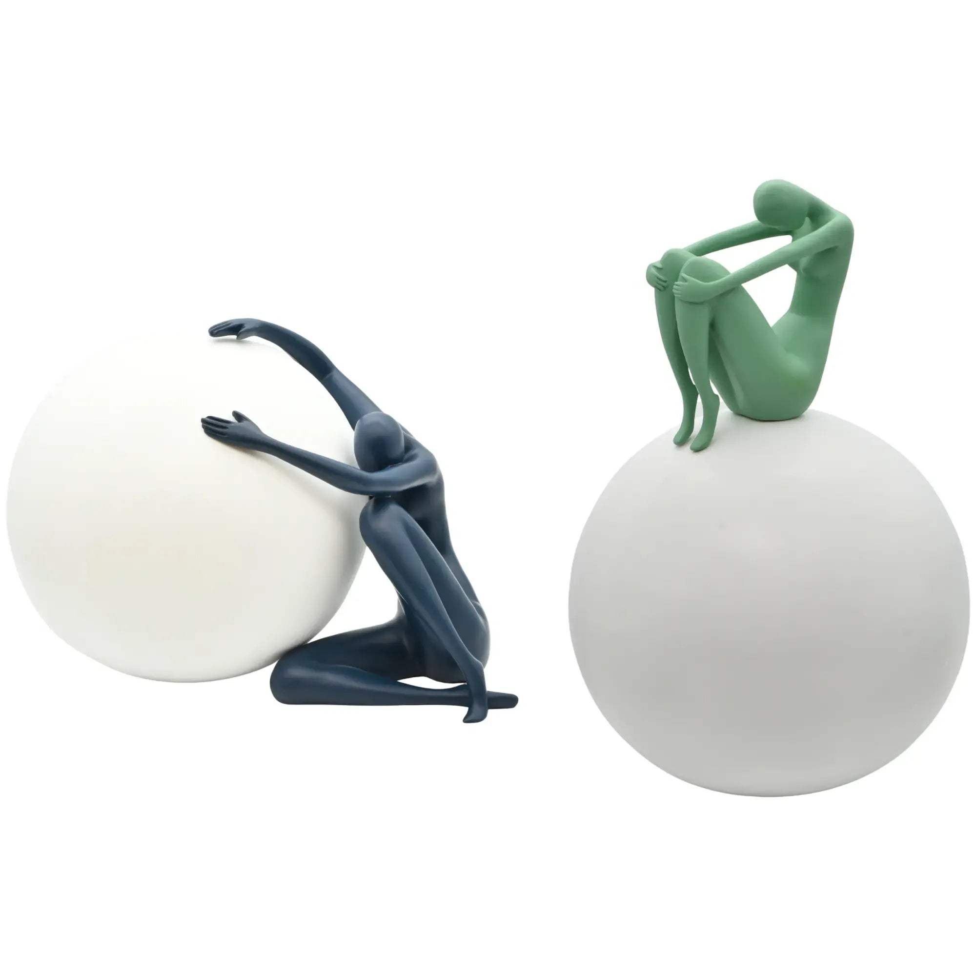 Dekofigur - Abstrakte Skulptur Statement-Figur Sisyphos Orbis Blau