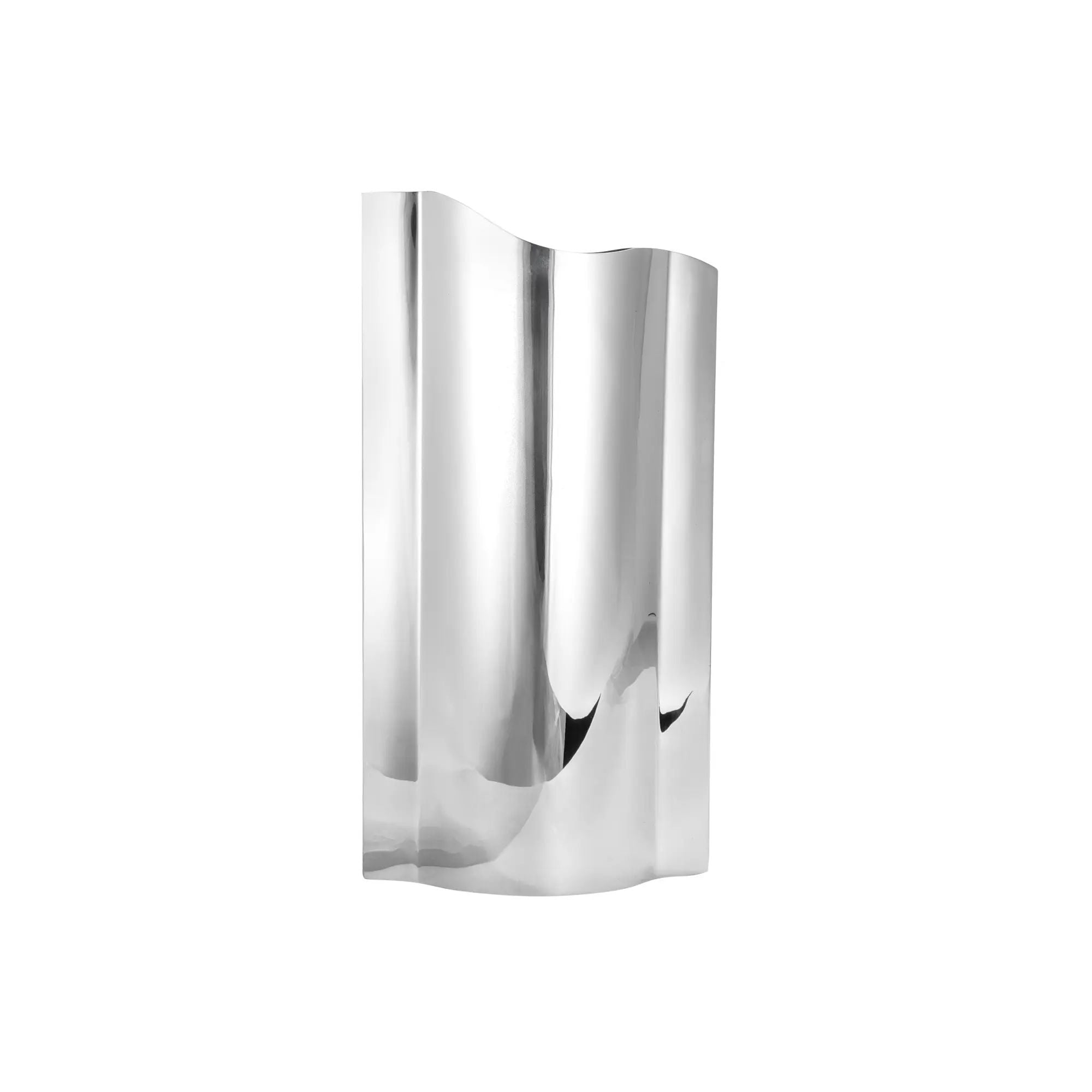 Edelstahlvase - glänzend poliert - Blumenvase Wellenform Mirra Groß