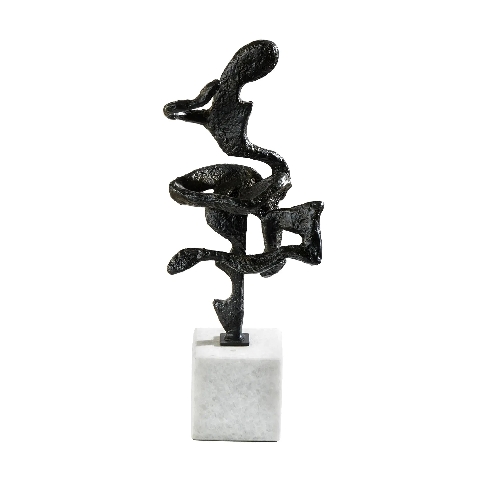 Salsafigur - auf Marmorfuß - Deko-Objekt edle Stahlskulptur Salsa