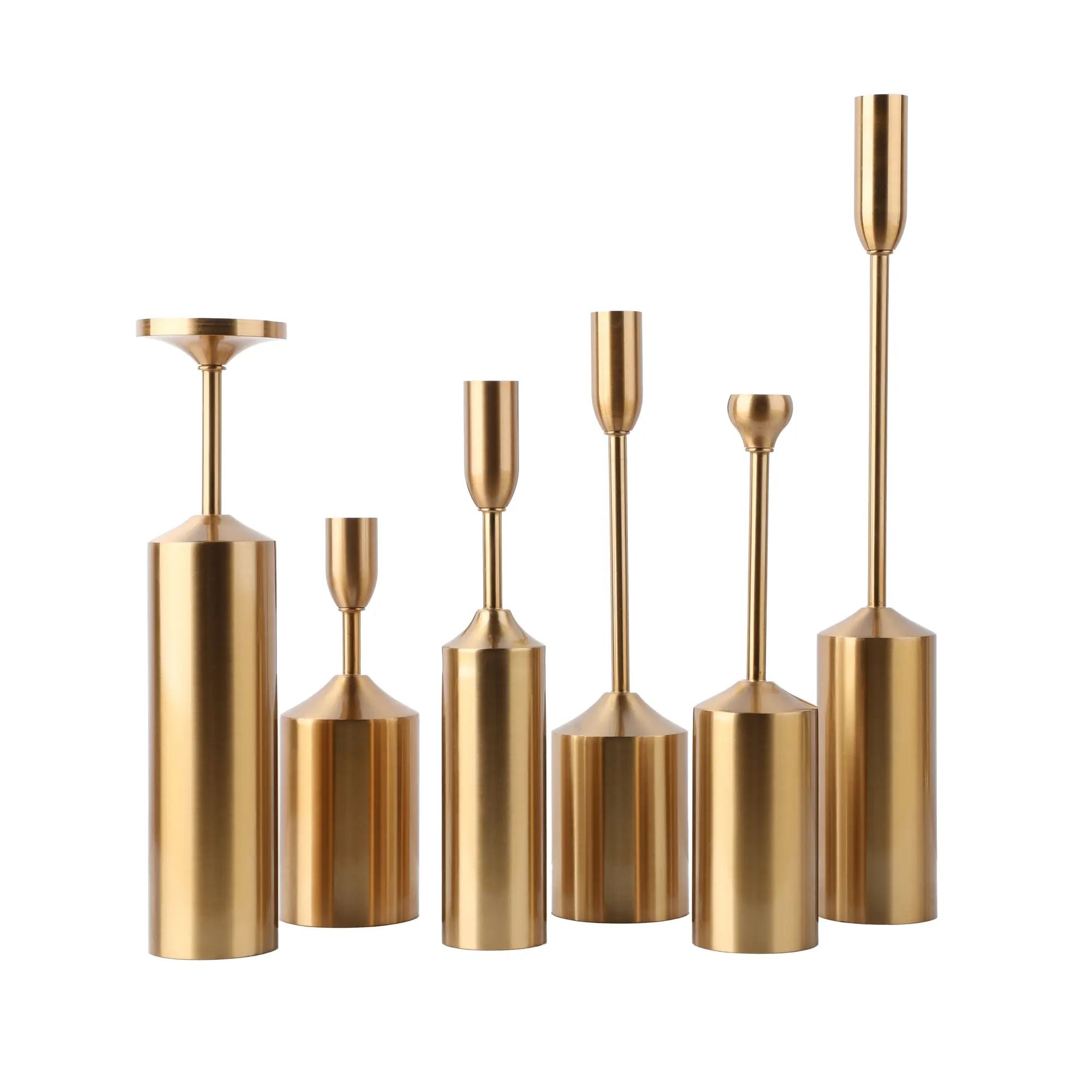 Kerzenständer-Set - für Dünne und Dicke Kerzen - Design-Set Kerzenleuchter Versatil Antikgold
