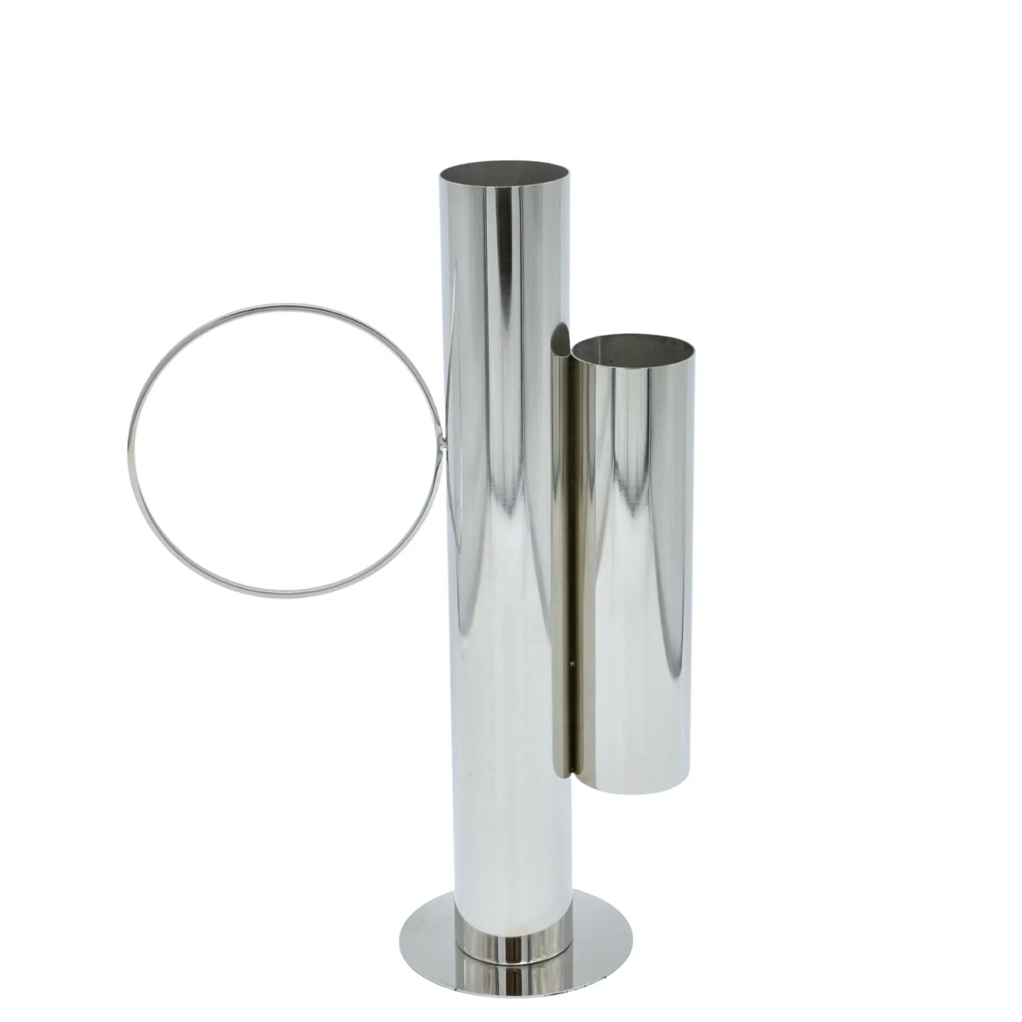 Edelstahlvase - Moderne Dekovase in skulpturaler Form - Architektonische Standvase Gemini Anello Default Title