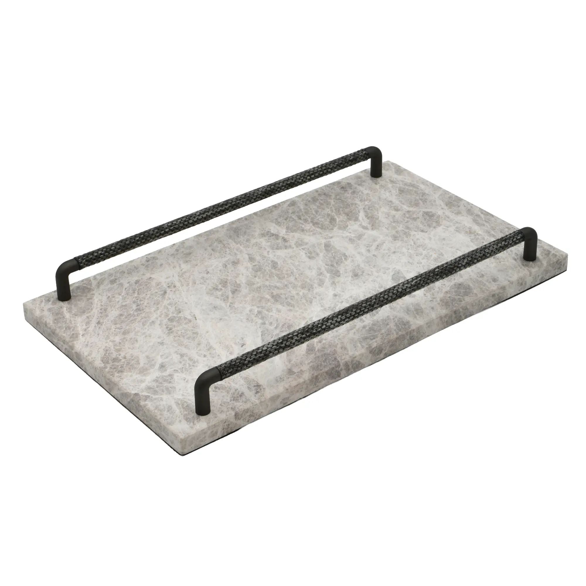 Tablett - Marmor mit Griffleisten - Edles Präsentiertablett – Design Serviertablett Pietra Nan
