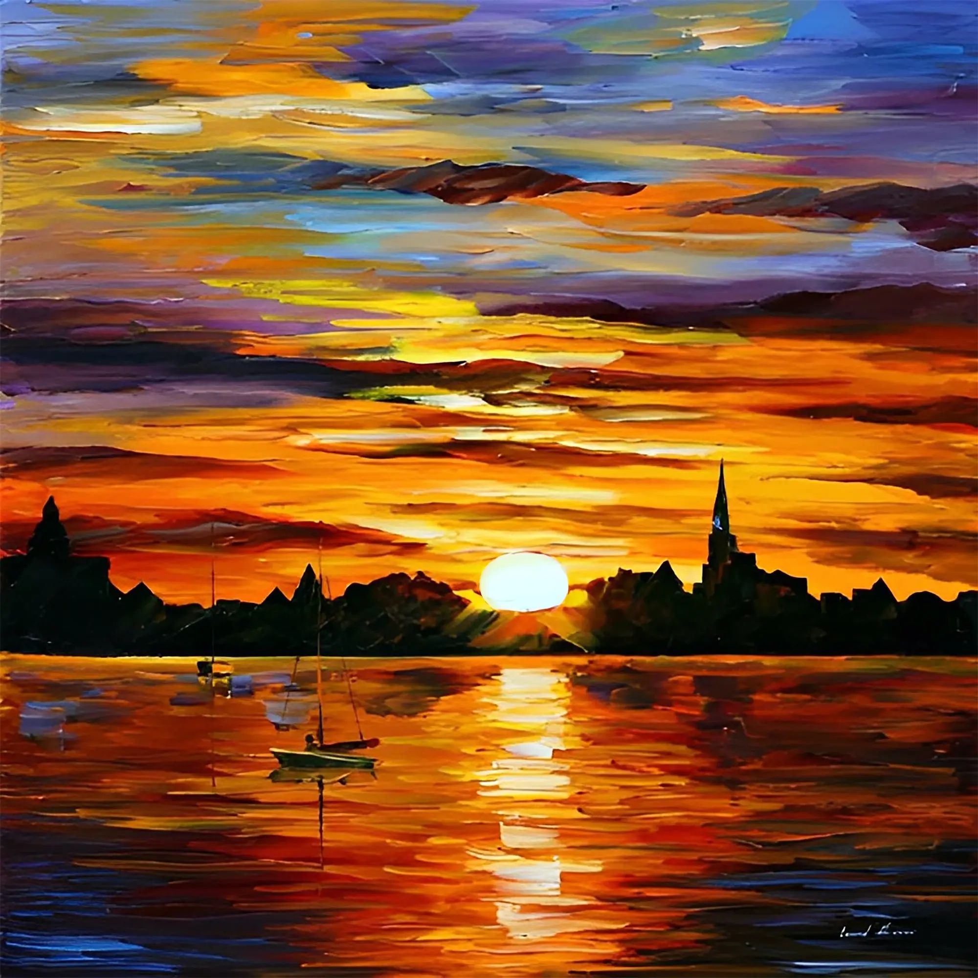 Großes Gemälde - Atardecer Dorado Default Title