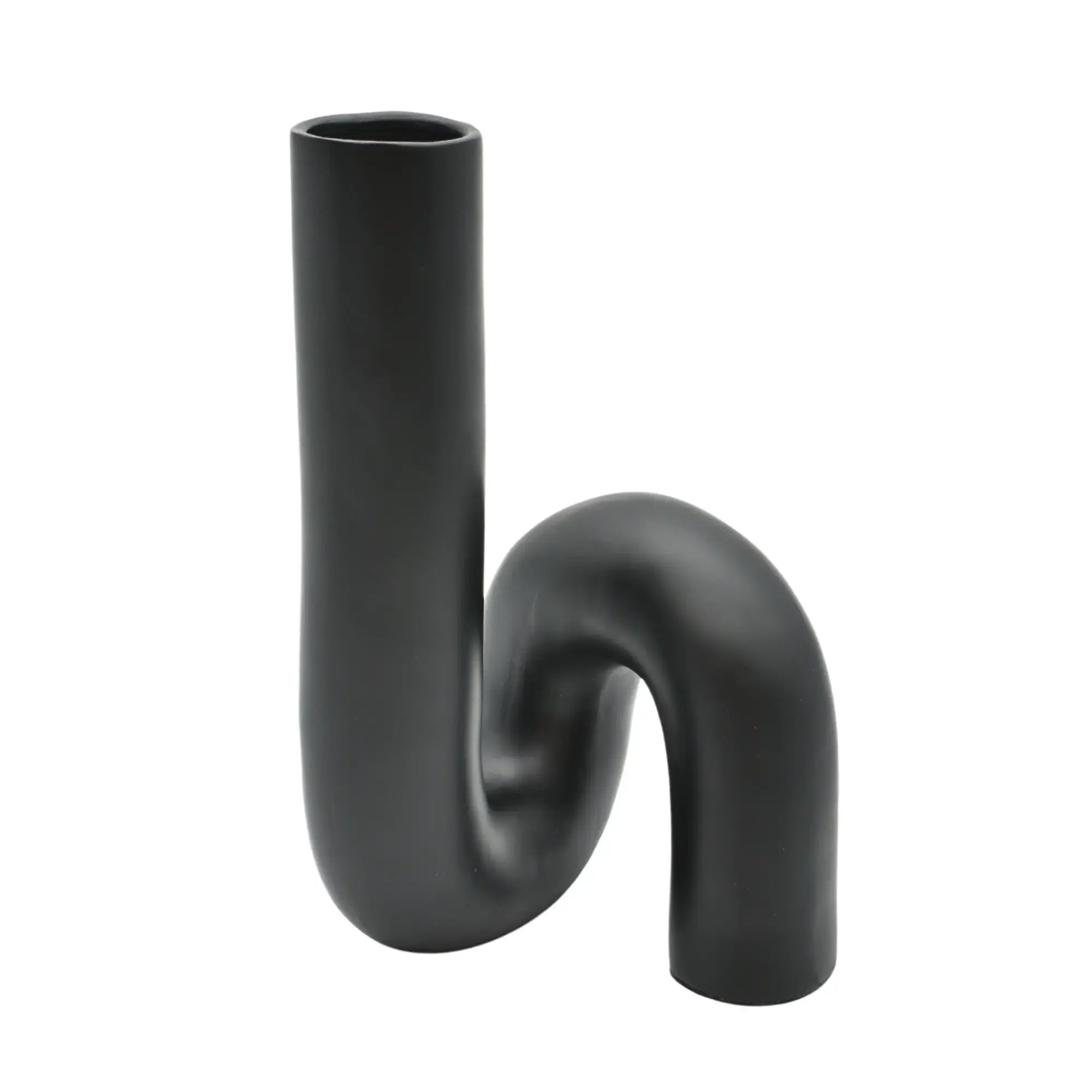 Vase - Elegante Designervase - Designgefäß skulpturale Blumenvase Linea Noire Eon Default Title