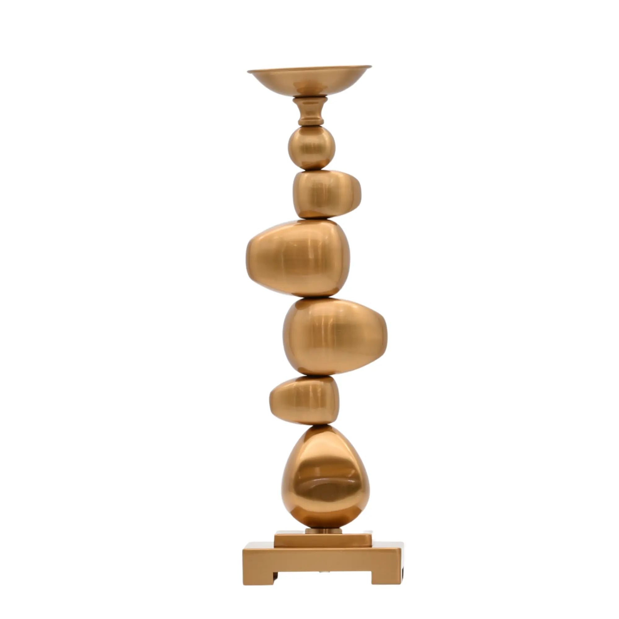 Kerzenständer - Gold Rund - Design Dekorativer Kerzenhalter CantoGold Klein