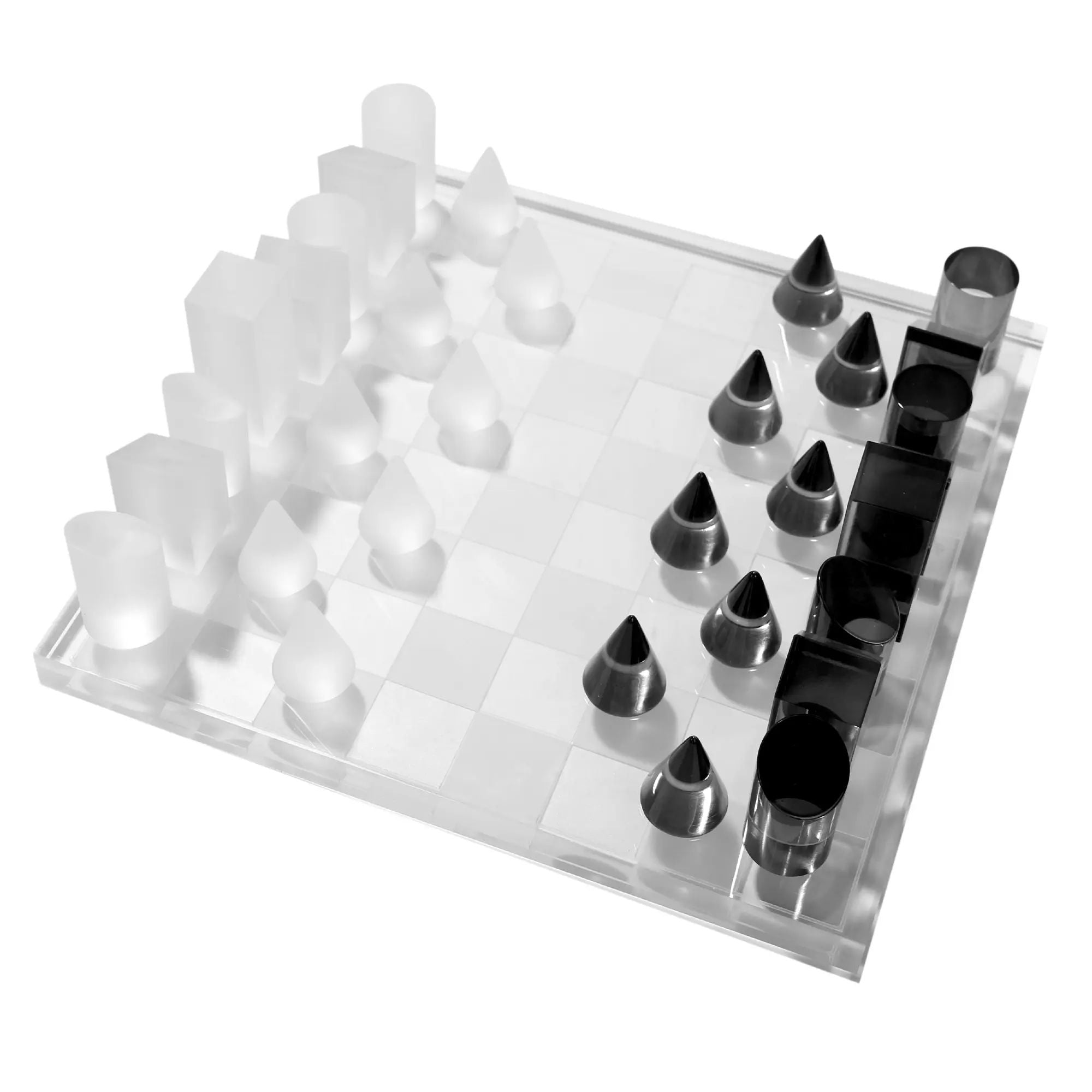 Schachspiel - aus Kristall und Acryl - Modernes Schachspiel edles Glas-Tischspiel Kristall Luxe Default Title
