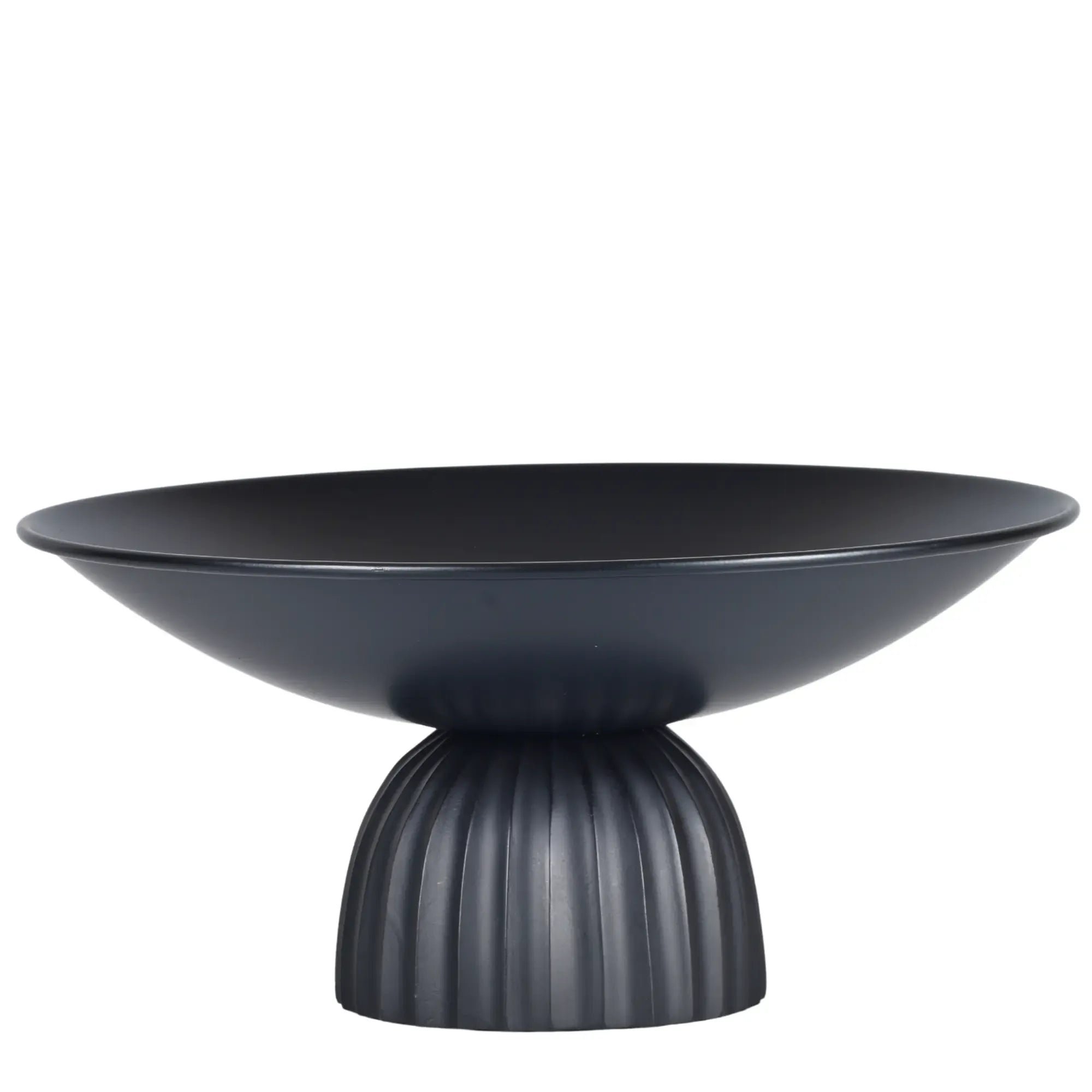 Runde-Schale - auf Relief Fuß - Edle Runde Obstschale Metallschale Kaktus