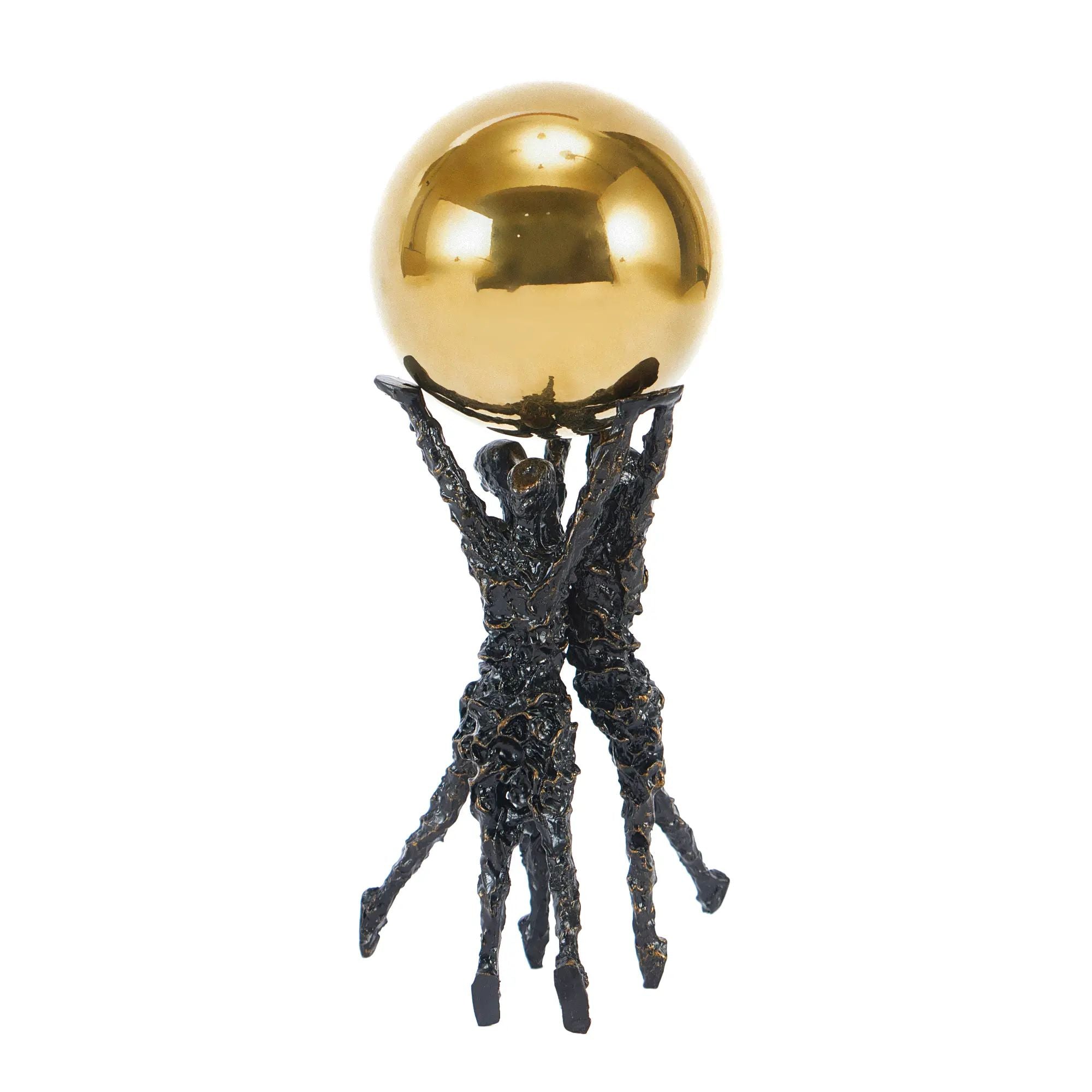 Dekofigur - mit Goldkugel - Metallskulptur Symbolfigur Teatro Default Title