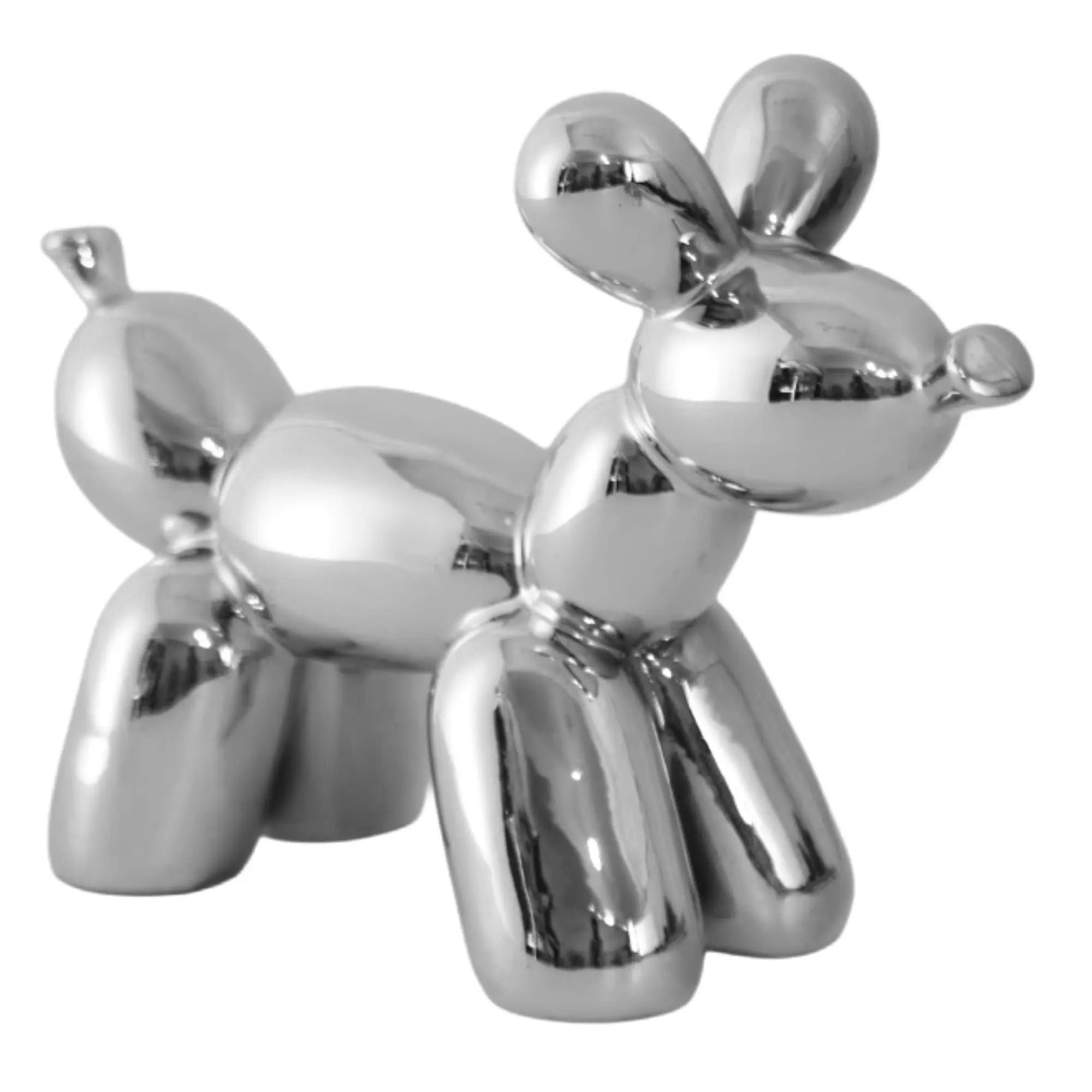 Tierfigur - Skulptur glänzende Ballonhund-Dekoration – Metall Deko-Objekt in Chrom-Optik Ludique Canis Nan