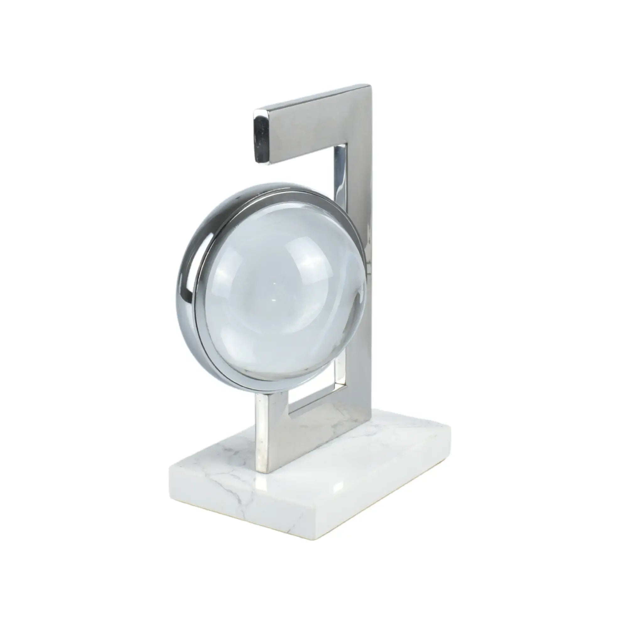 Dekoobjekt - auf Marmorsockel - Metall Deko-Objekt mit Glas-Kristallkugel Alieni Default Title