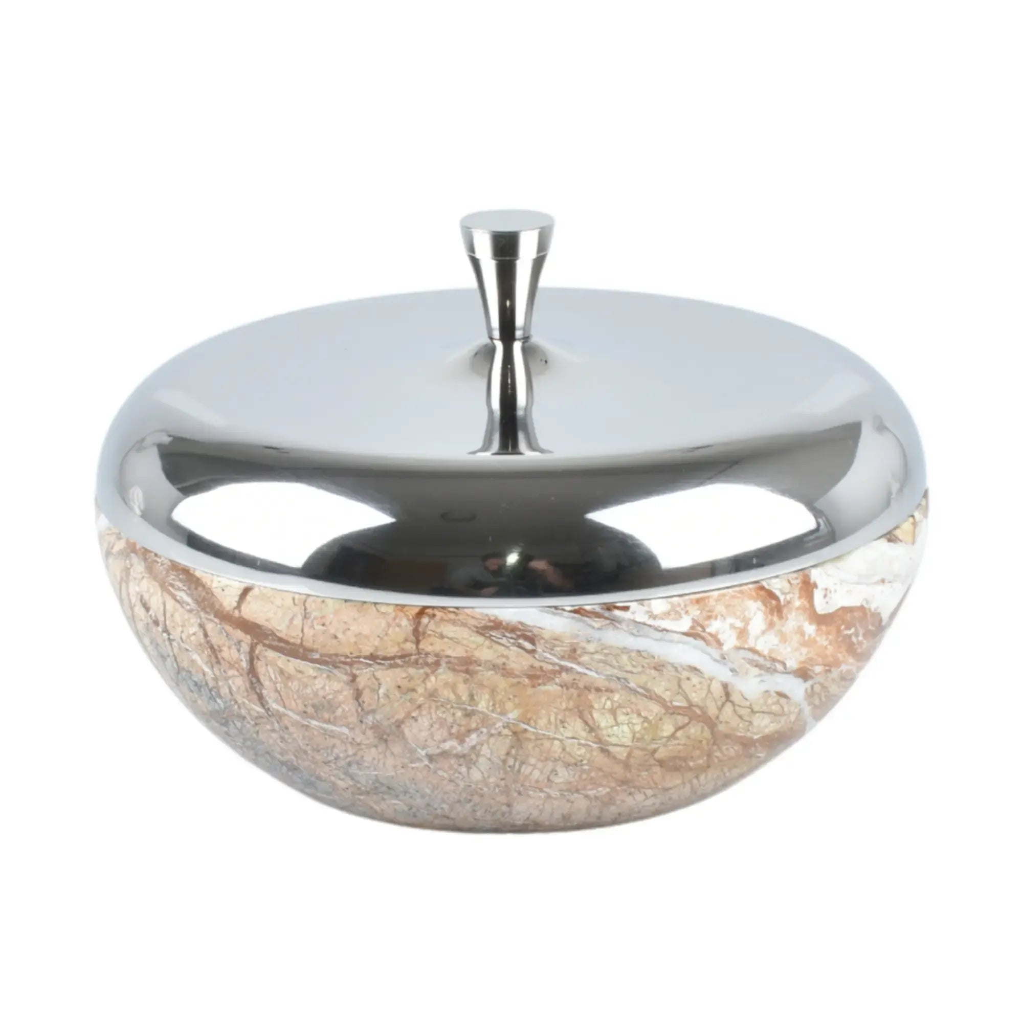 Marmorschale - mit Deckel - Runde Marmorschale Schmuckdose Lunar Orb