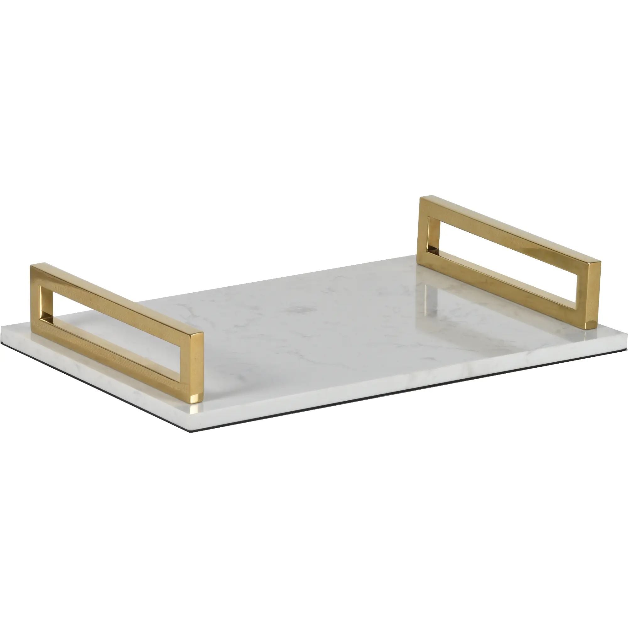 Marmortablett - mit Goldgriffen - Luxus Serviertablett Dekotablett rechteckig Aurora Luxe Default Title