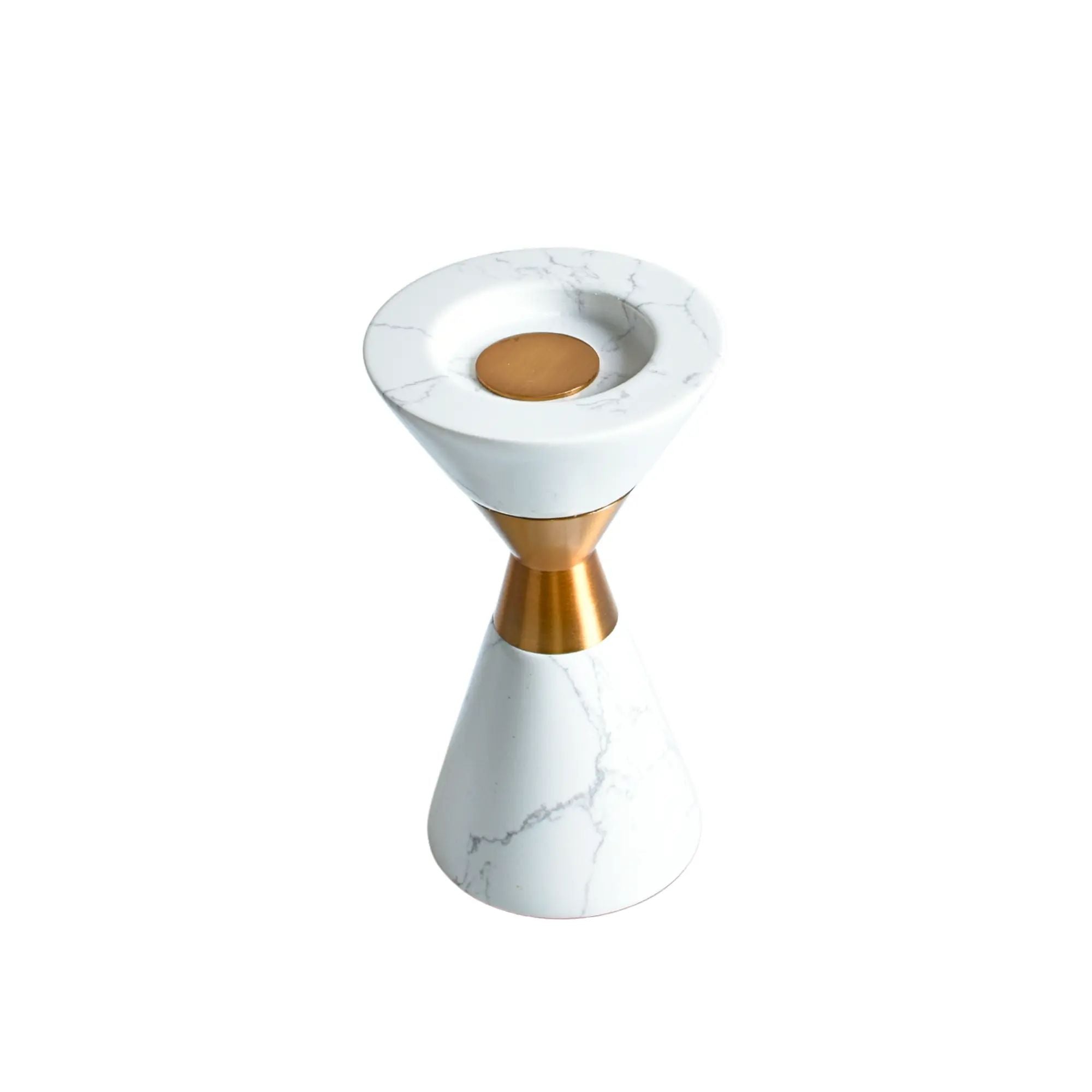 Kerzenständer - Skulpturaler Kerzenhalter aus Marmor Columna Aurea Klein