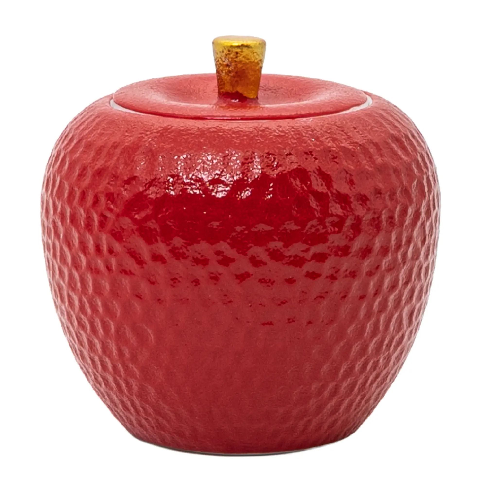 Duftkerze - nachaltige Kerze in Keramik-Dose Apfelform - Aromakerze Apfel Zitronenrosen