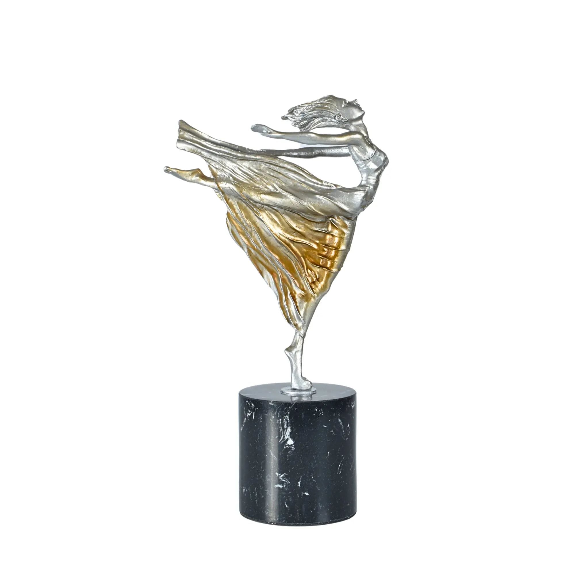 Dekofigur - Elegante Skulptur Schwebende Tanzsilhouette Danza Aurea a