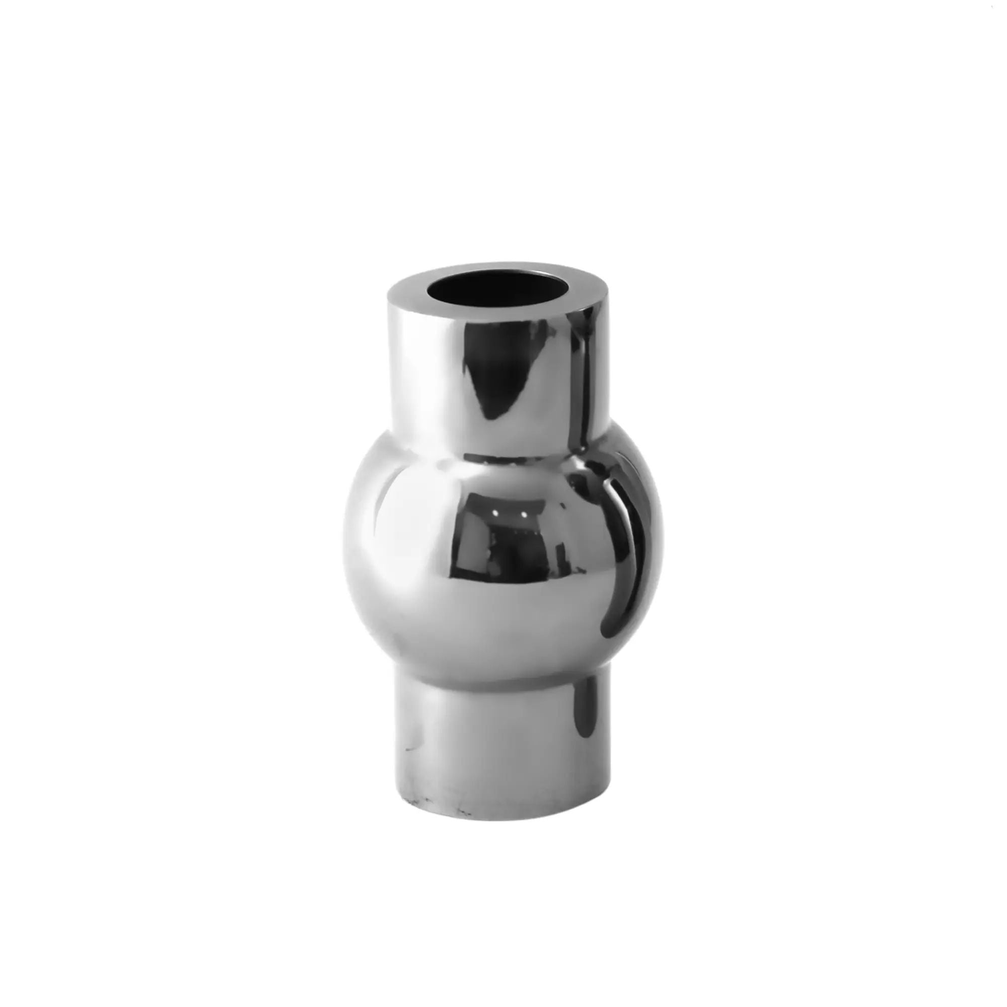 Edelstahlvase - rund Silber - Glänzende Designervase Loft Tischvase Reflective Arc Default Title