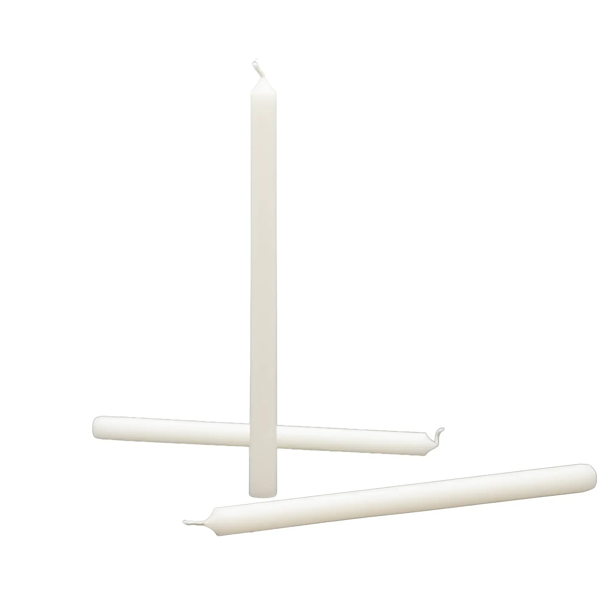 Stabkerze - Tafelkerzen-Set Schlanke Stabkerzen aus feinem Wachs – Elfenbeinweiß, 3er – Lumen Élancé Nan