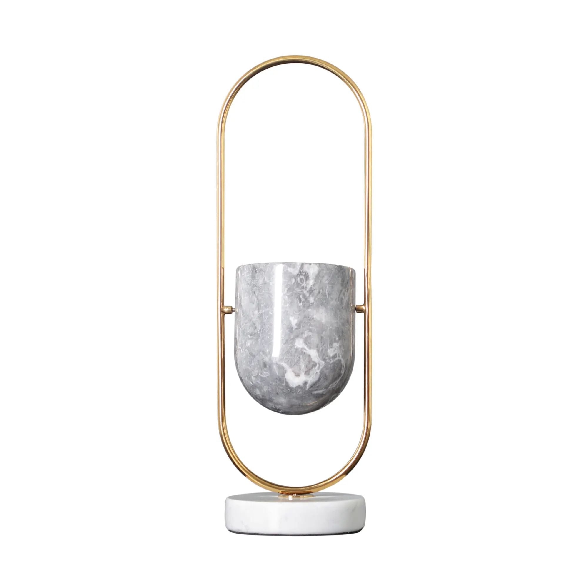 Marmorvase - mit Goldgriff - Standvase mit Fuß LunaireArc gold