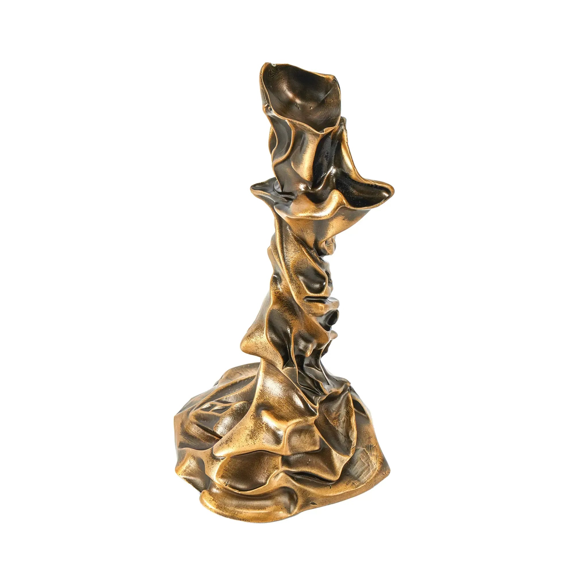 Kerzenständer - verdrehte moderne Form - Sokrates Design Kerzenhalter Stavro Bronze-Klein