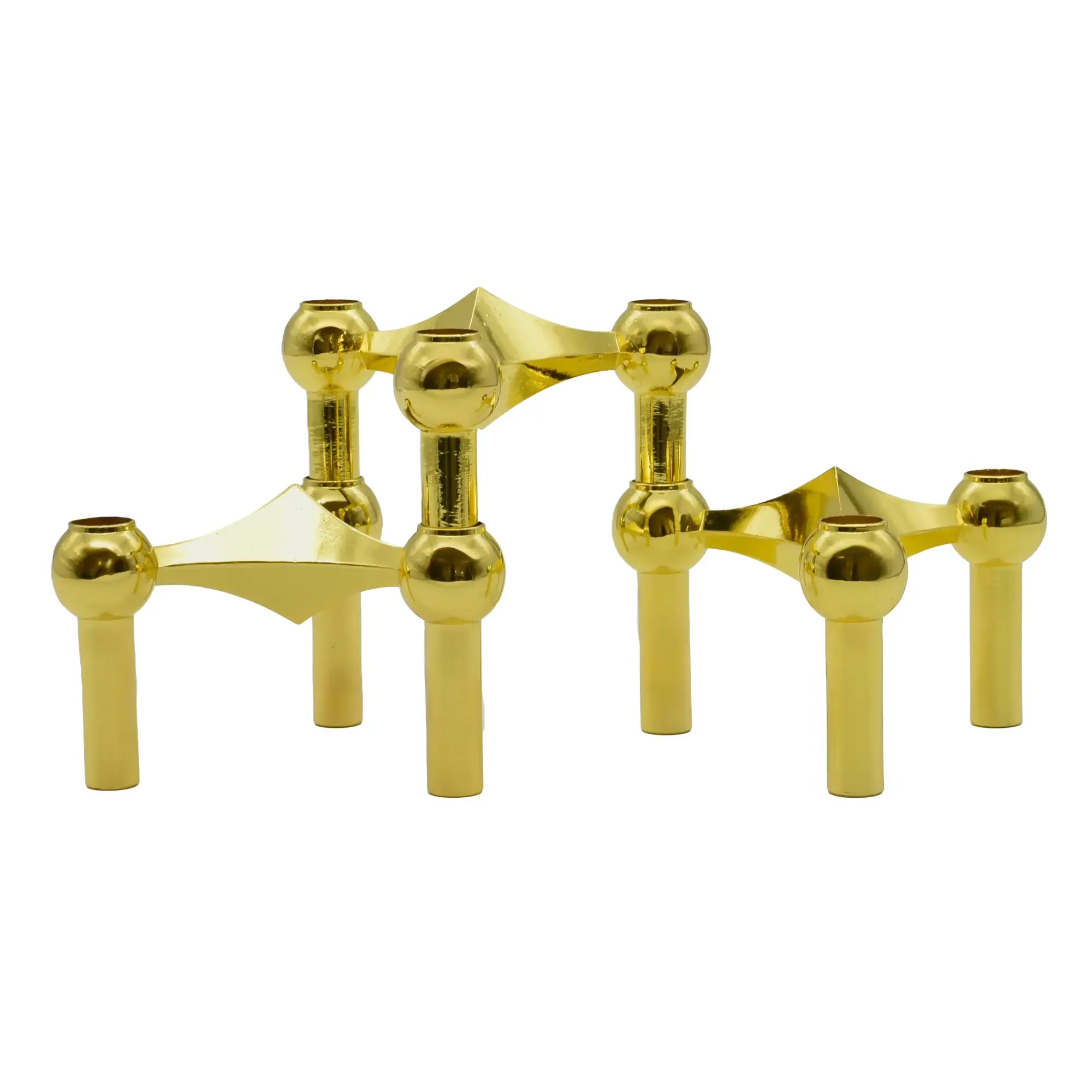 Kerzenständer - Modularer Design-Leuchter Nagel Stapelbar Triade Aurea Gold
