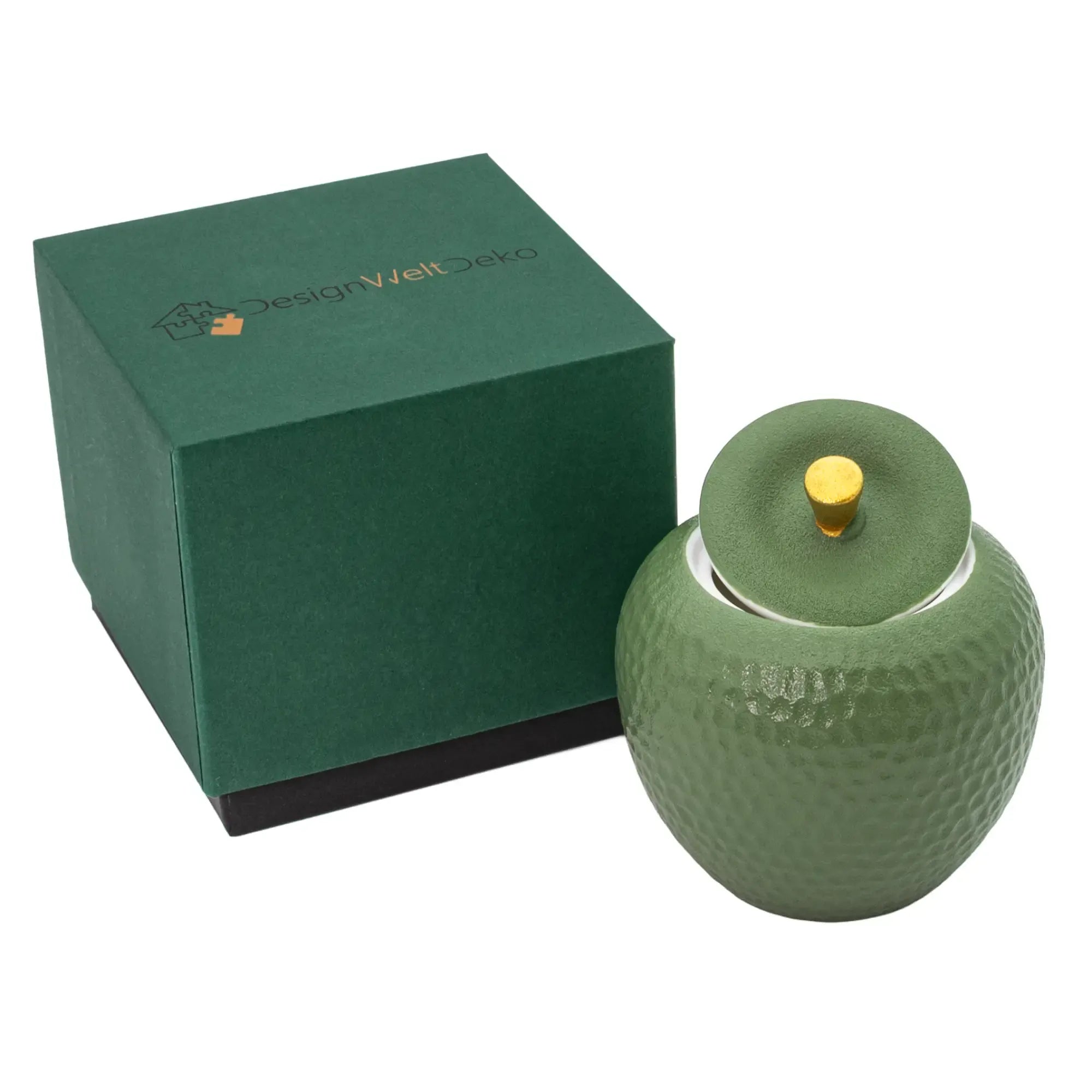 Duftkerze - nachaltige Kerze in Keramik-Dose - Apfelform - Aromakerze - Apfel Lavendel