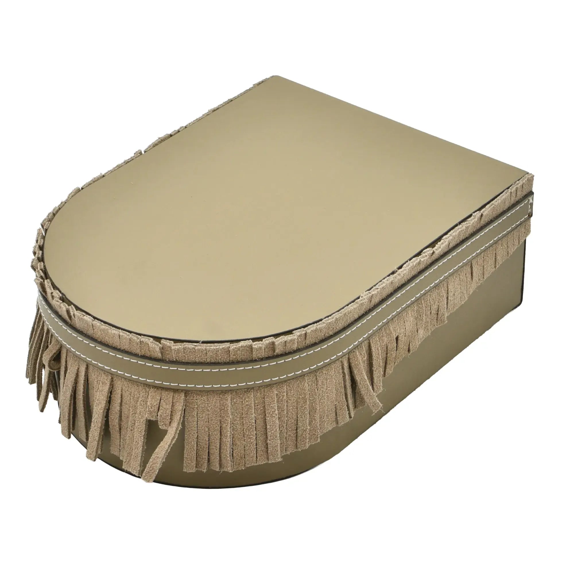 Schmuckbox - Schmuckschatulle Leder-Aufbewahrungsbox – Velours Schmuckkästchen – Frangé Groß