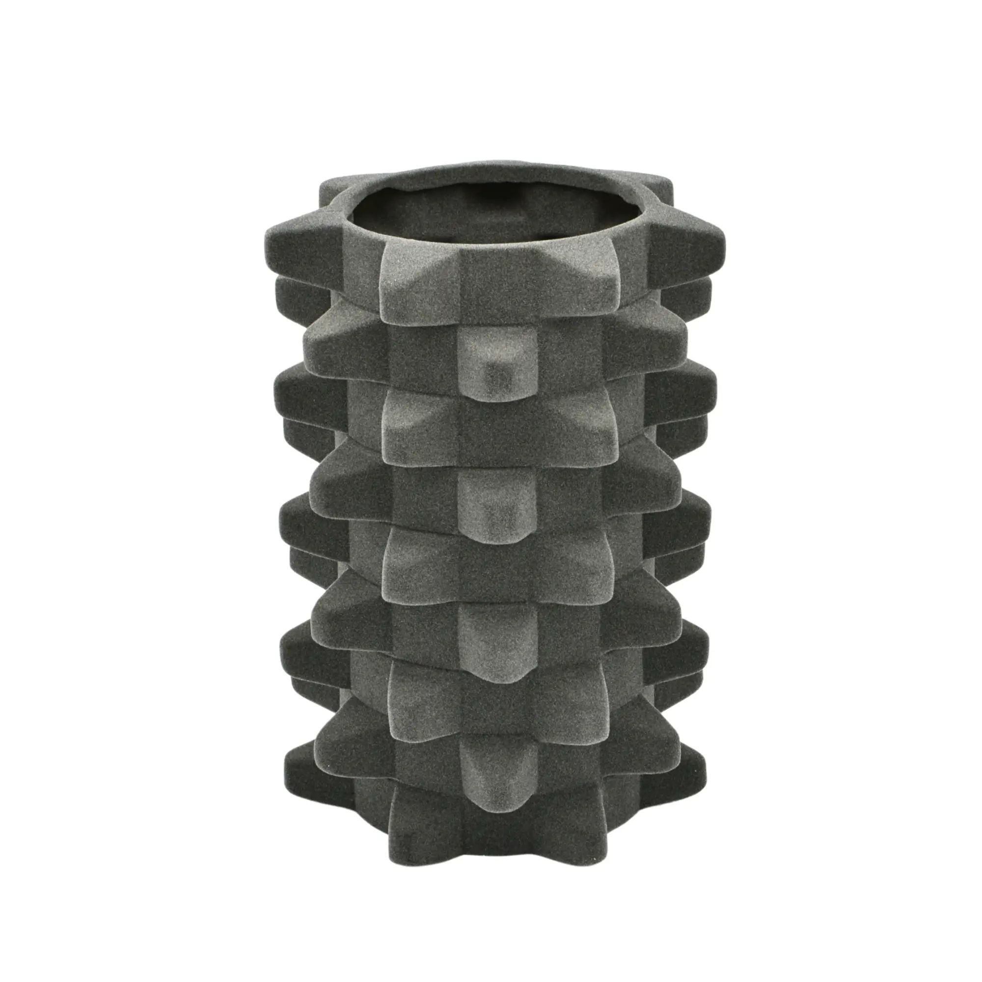 Dekovase - Designer Vase mit Struktur - Skulpturale Designvase mit Samtstruktur Velours Acantha Default Title