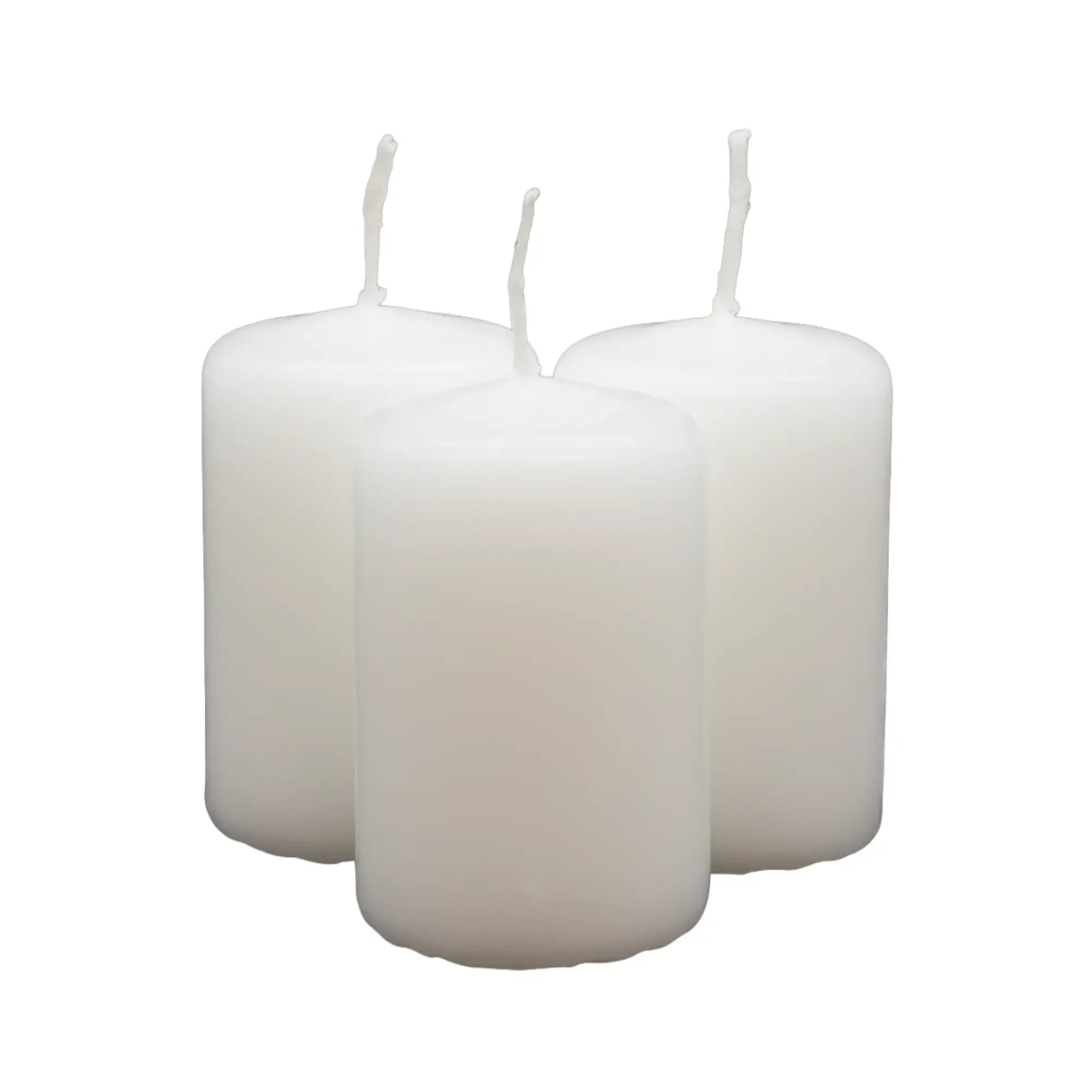 Stumpenkerze - Lichtensemble – Satinierte Blockkerzen aus Paraffin – Kleine Stumpenkerzen 4er‑Set Lumen Alba Nan