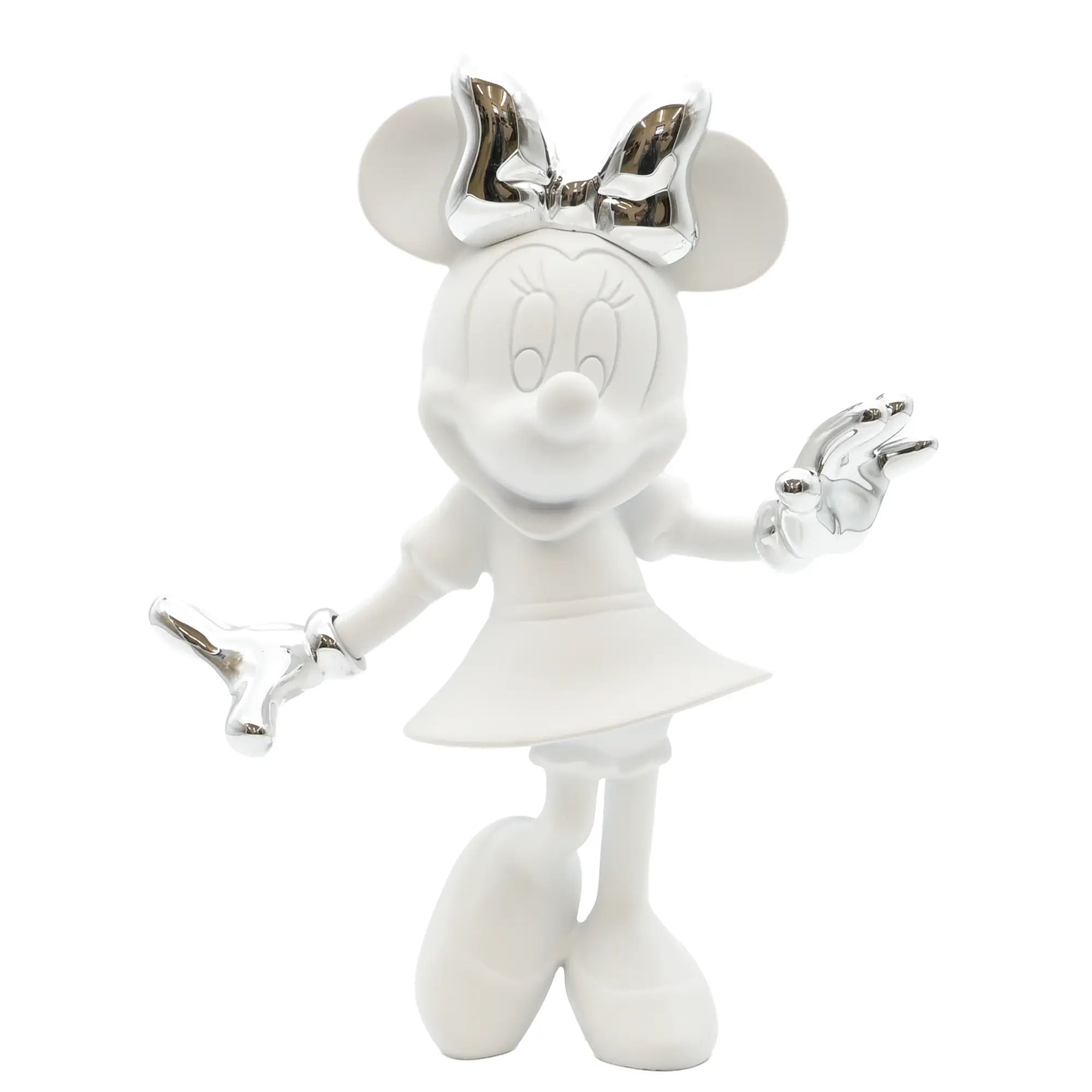 Zeichentrickfigur - Lachende Goldene Minnie Maus Sammlerstück - wel.Minnie Mouse Weiß-Stehend