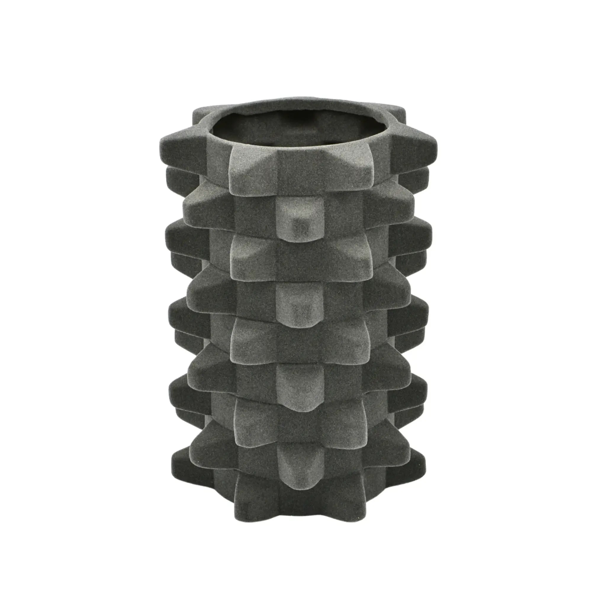 Dekovase - Designer Vase mit Struktur - Skulpturale Designvase mit Samtstruktur Velours Acantha Default Title