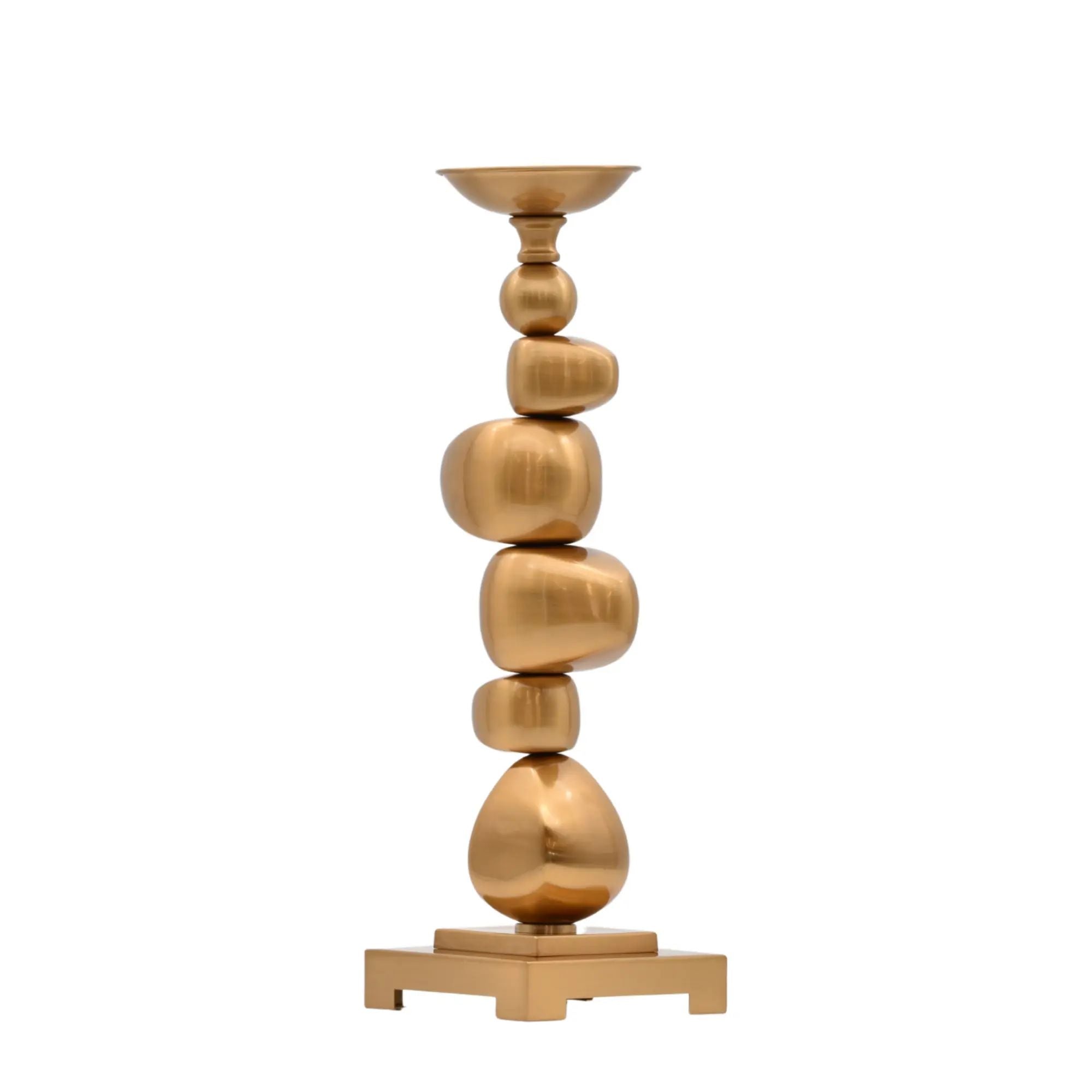 Kerzenständer - Gold Rund - Design Dekorativer Kerzenhalter CantoGold Klein