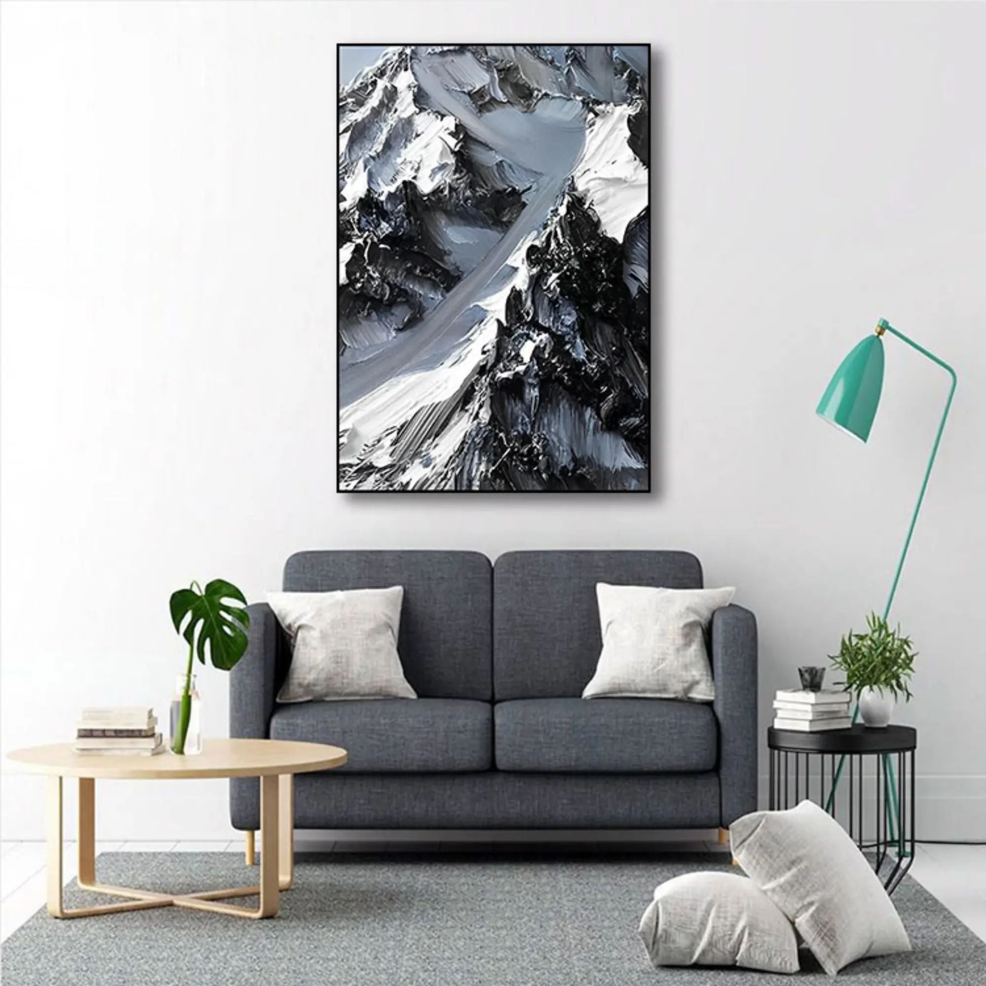 Großes Gemälde - Schnee in Alpen Berglandschaft - Cumbres Eternas Default Title