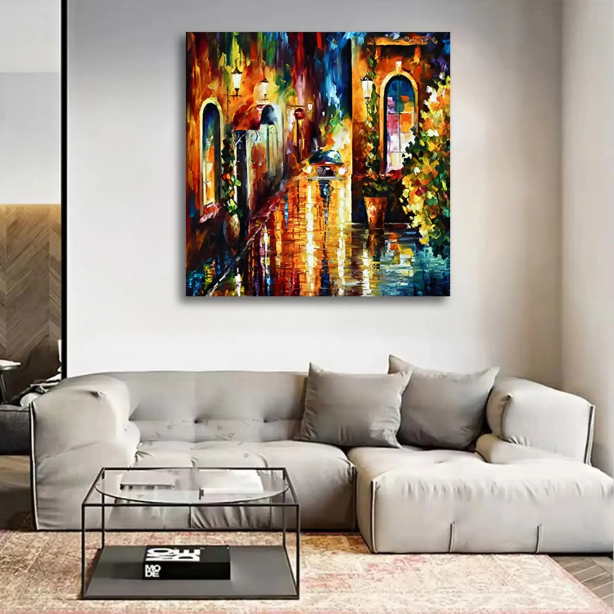 Großes Gemälde - Scena Notturna di Strada