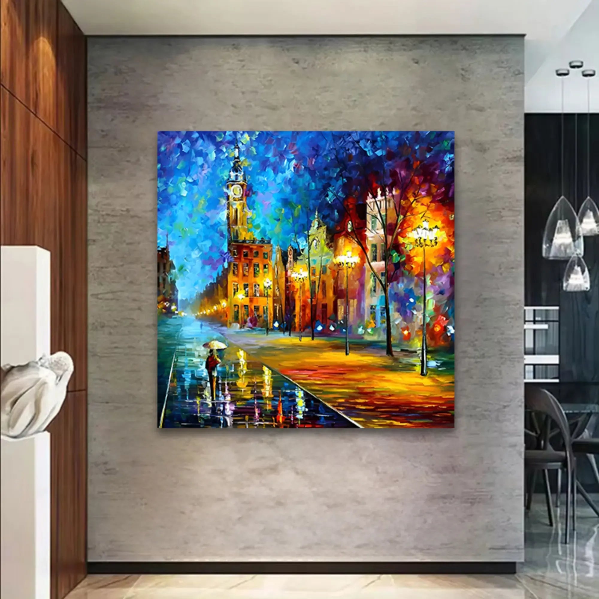 Großes Gemälde - Paseo Nocturno en la Ciudad