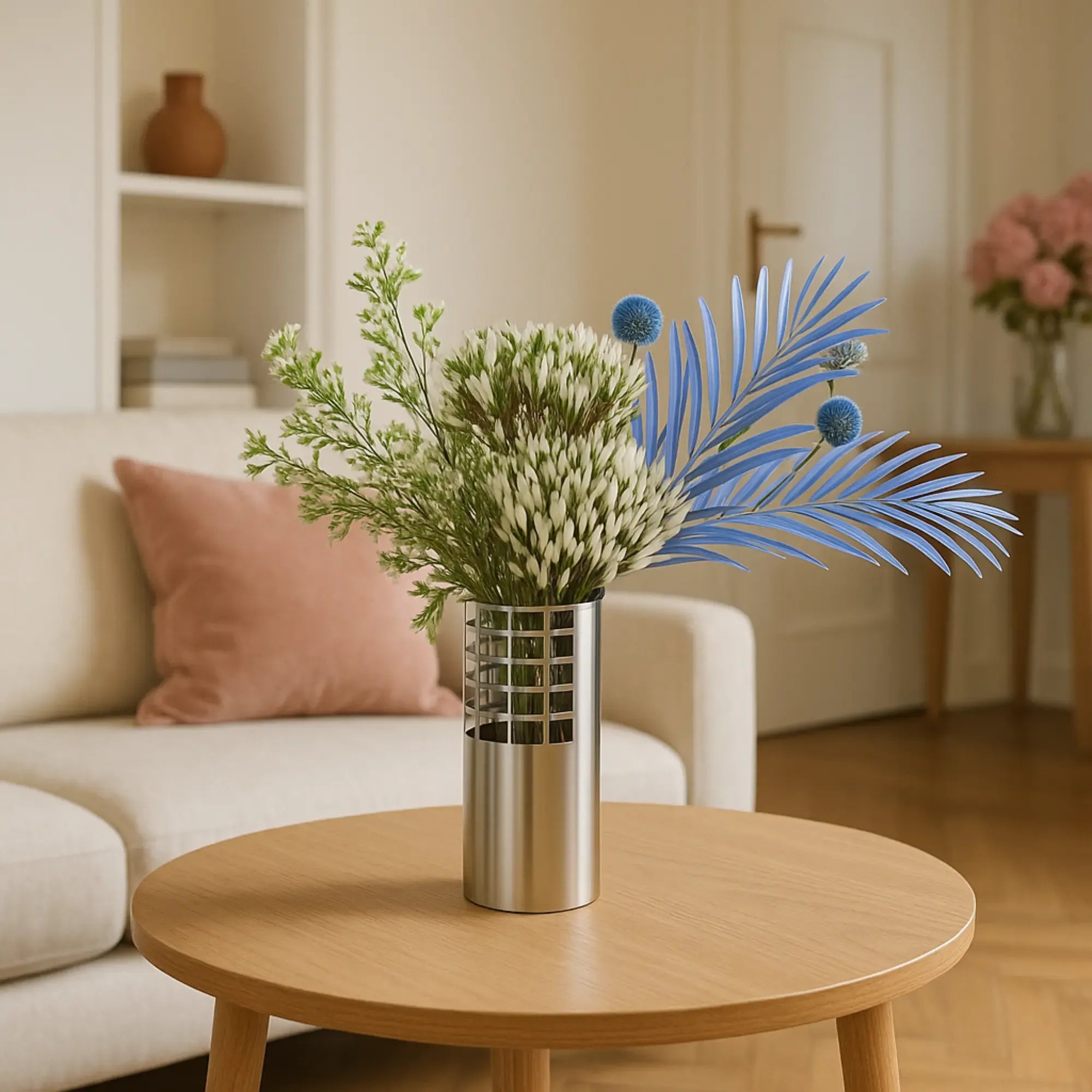 Edelstahlvase - Urban-Loft - Trockenblumenvase Metallic Loft