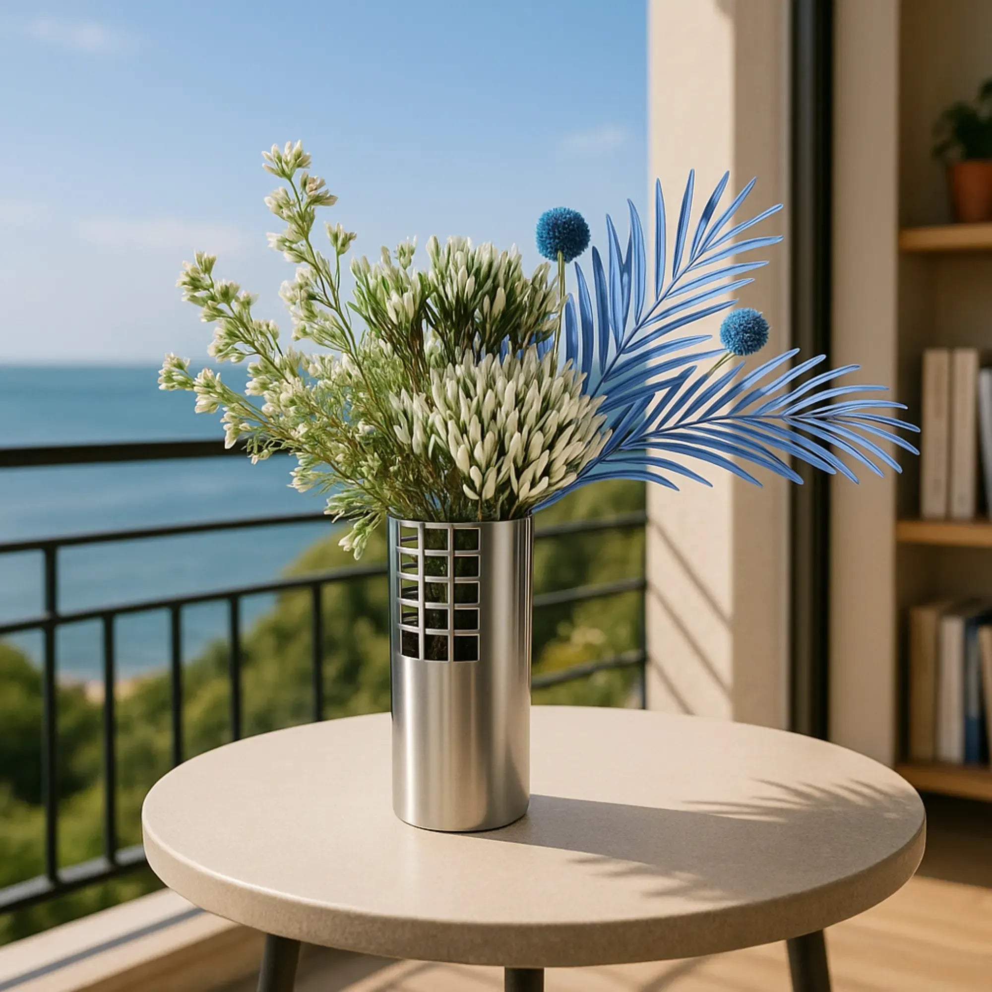 Edelstahlvase - Urban-Loft - Trockenblumenvase Metallic Loft