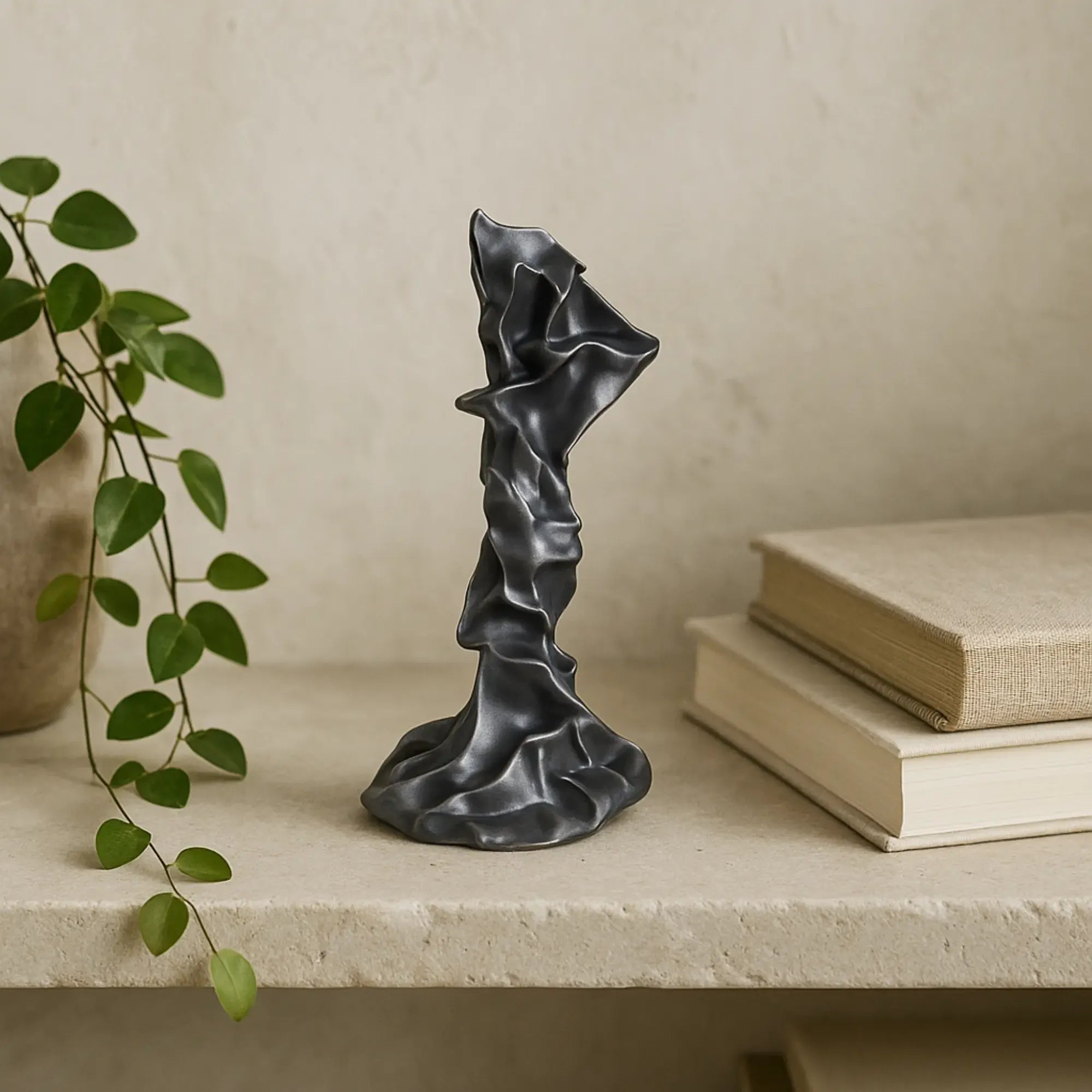 Kerzenständer - verdrehte moderne Form - Sokrates Design Kerzenhalter Stavro Antiksilber-Klein