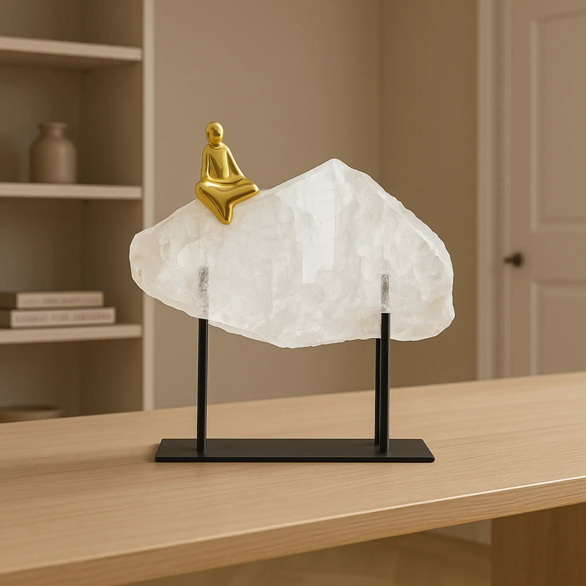 Dekofigur - alabasterähnlich - Deko-Objekt mit Meditationsfigur Berg Default Title