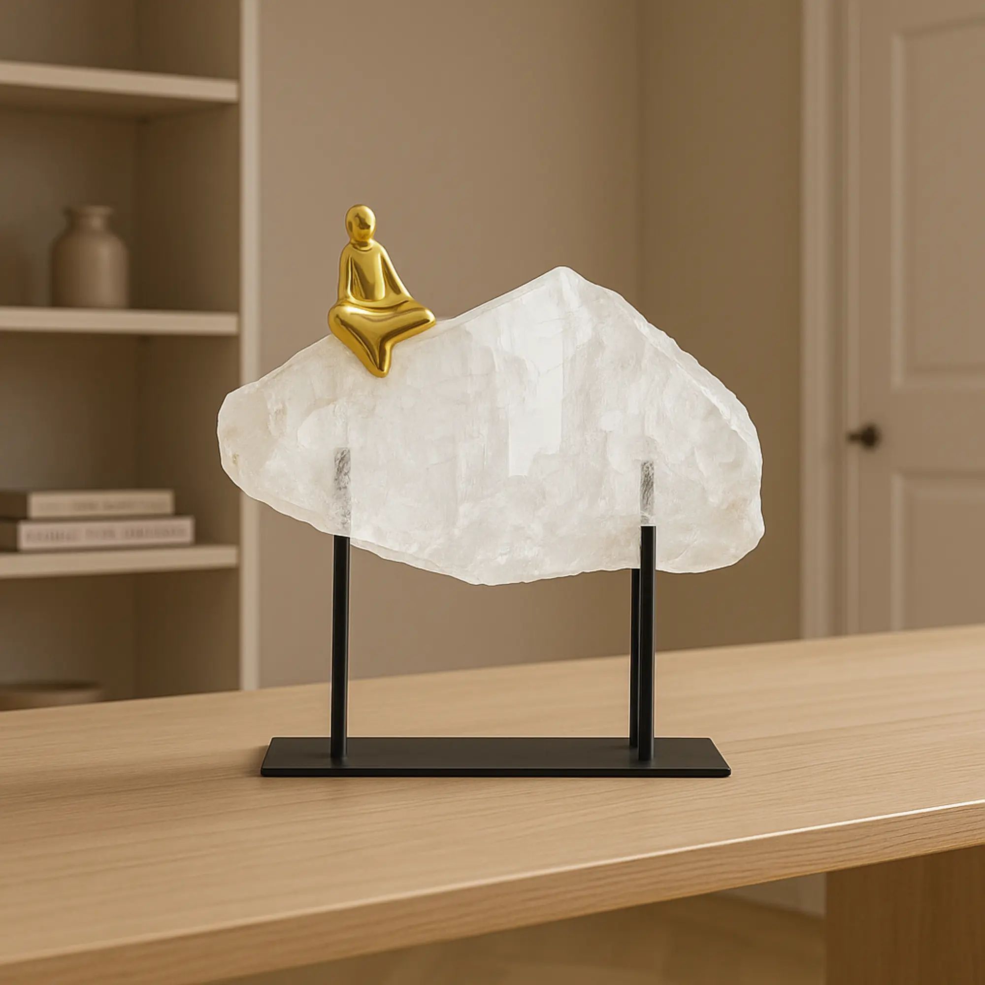 Dekofigur - alabasterähnlich - Deko-Objekt mit Meditationsfigur Berg Default Title