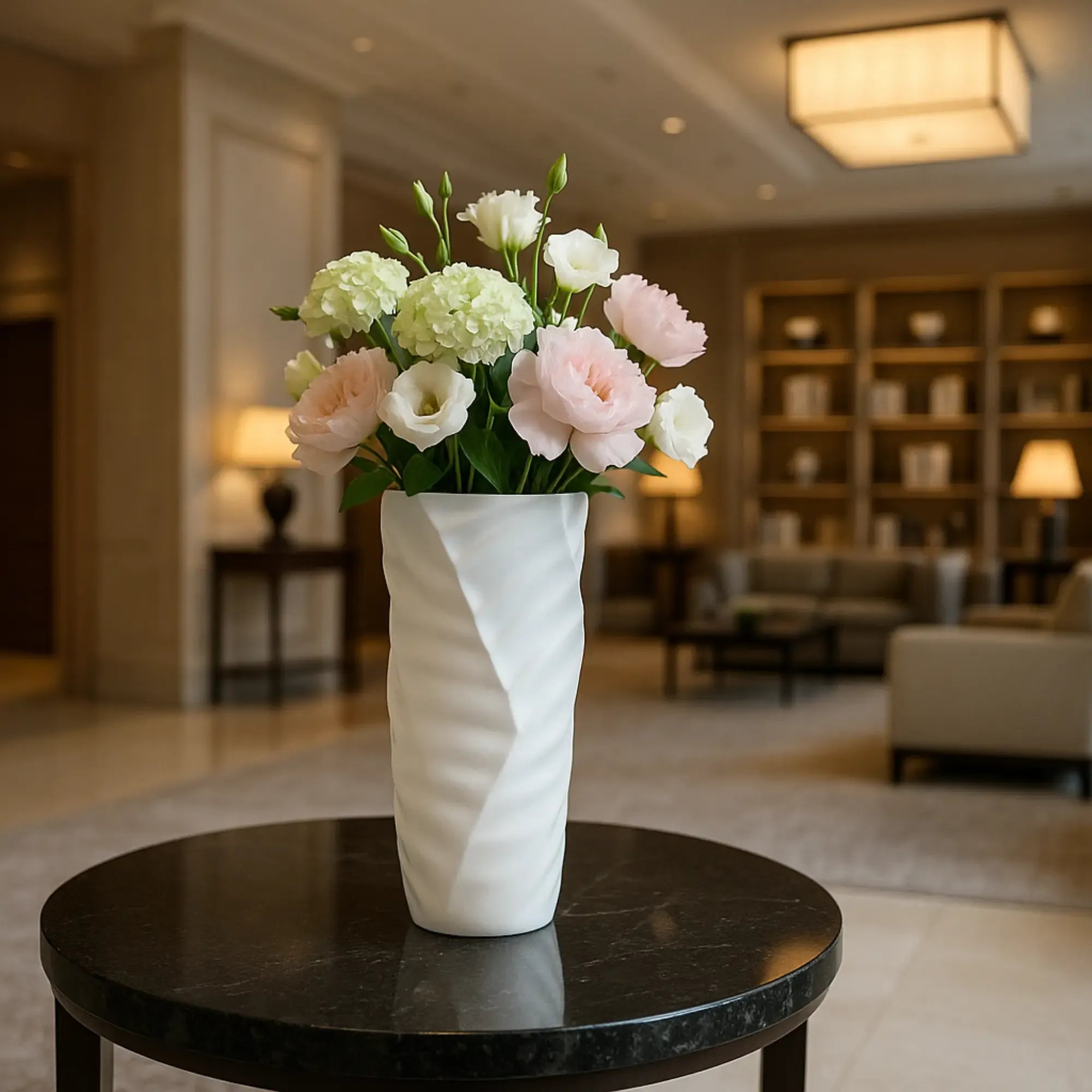 Tischvase - Keramikoptik - Große Standvase Struktur Wellenvase Vasi Duo Groß