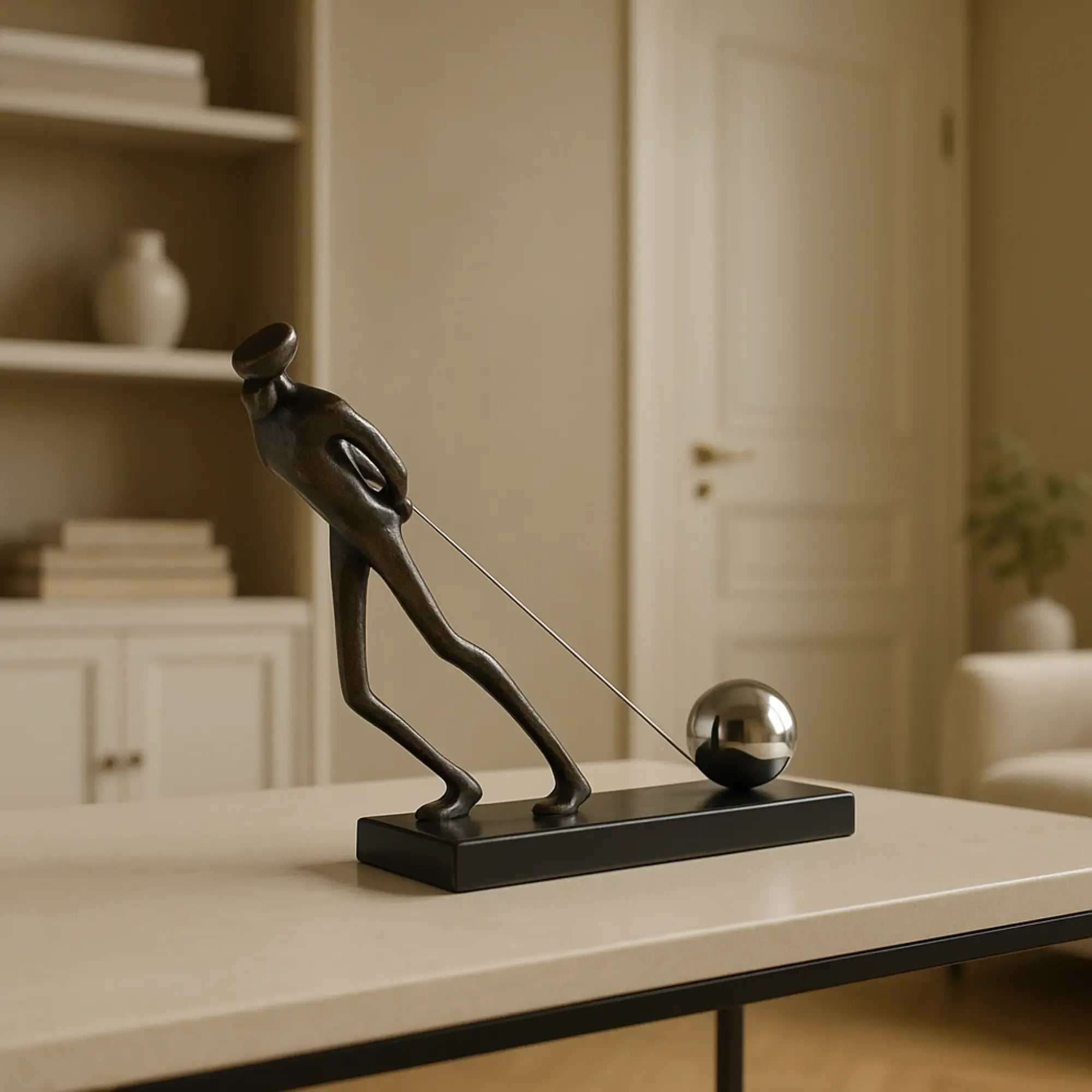 Dekofigur - symbolisch - Moderne Metallfigur Stahl Menschskulptur Persévérance Default Title