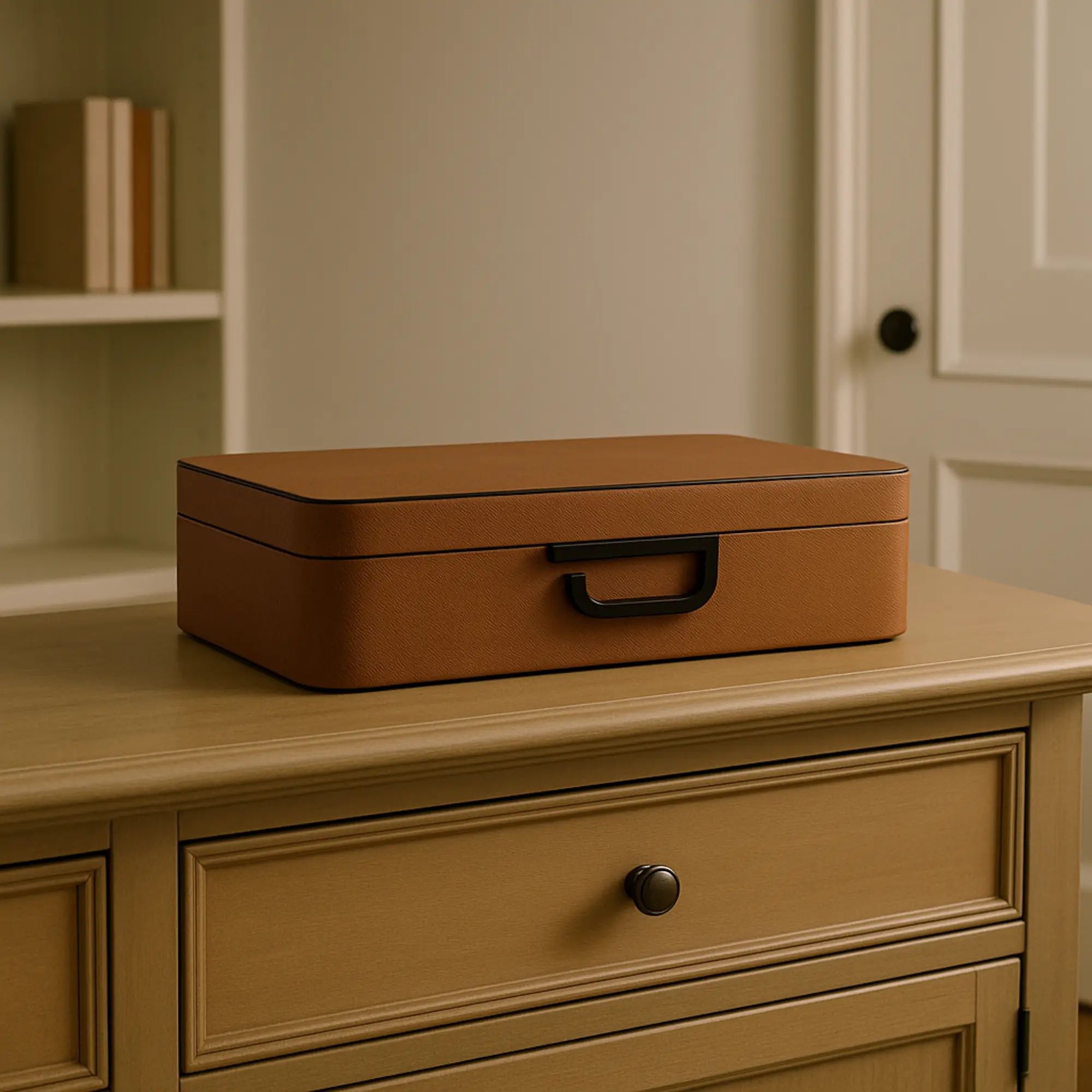 Lederbox - rechteckig mit Deckel - Edle Accessoirebox stilvolle Schmuckbox Aristo Case Default Title