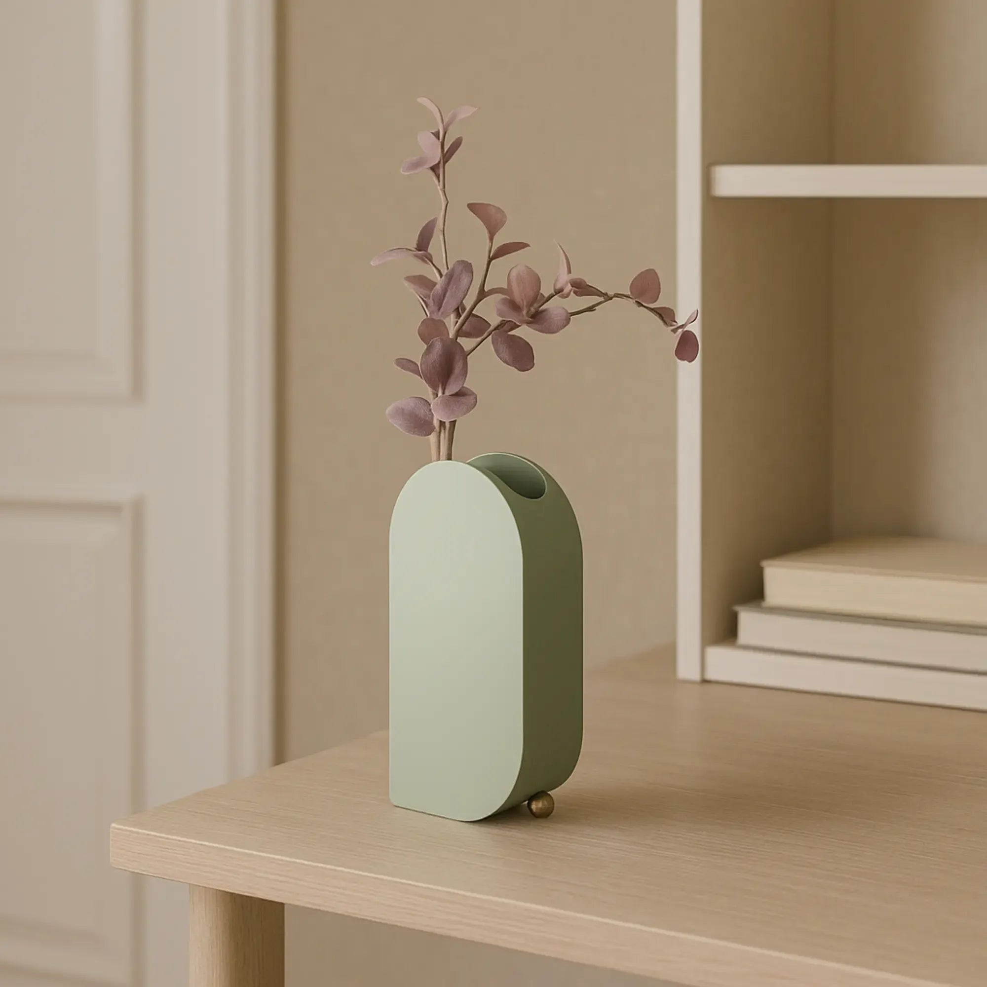 Edelstahlvase - Moderne Designer-Tischvase - Skulpturale Standvase Sfera Aurea Groß