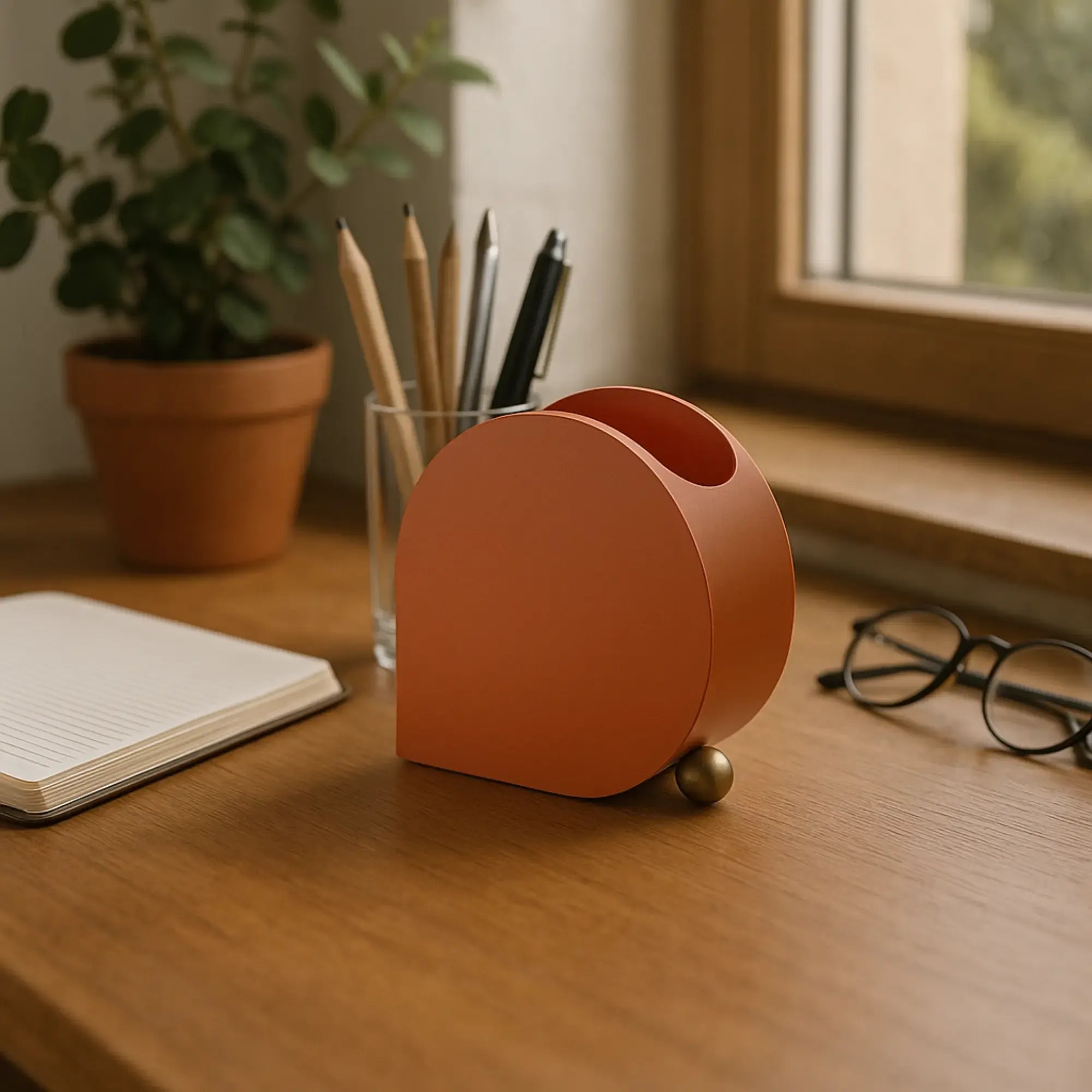 Edelstahlvase - Moderne Designer-Tischvase - Skulpturale Standvase Sfera Aurea Klein