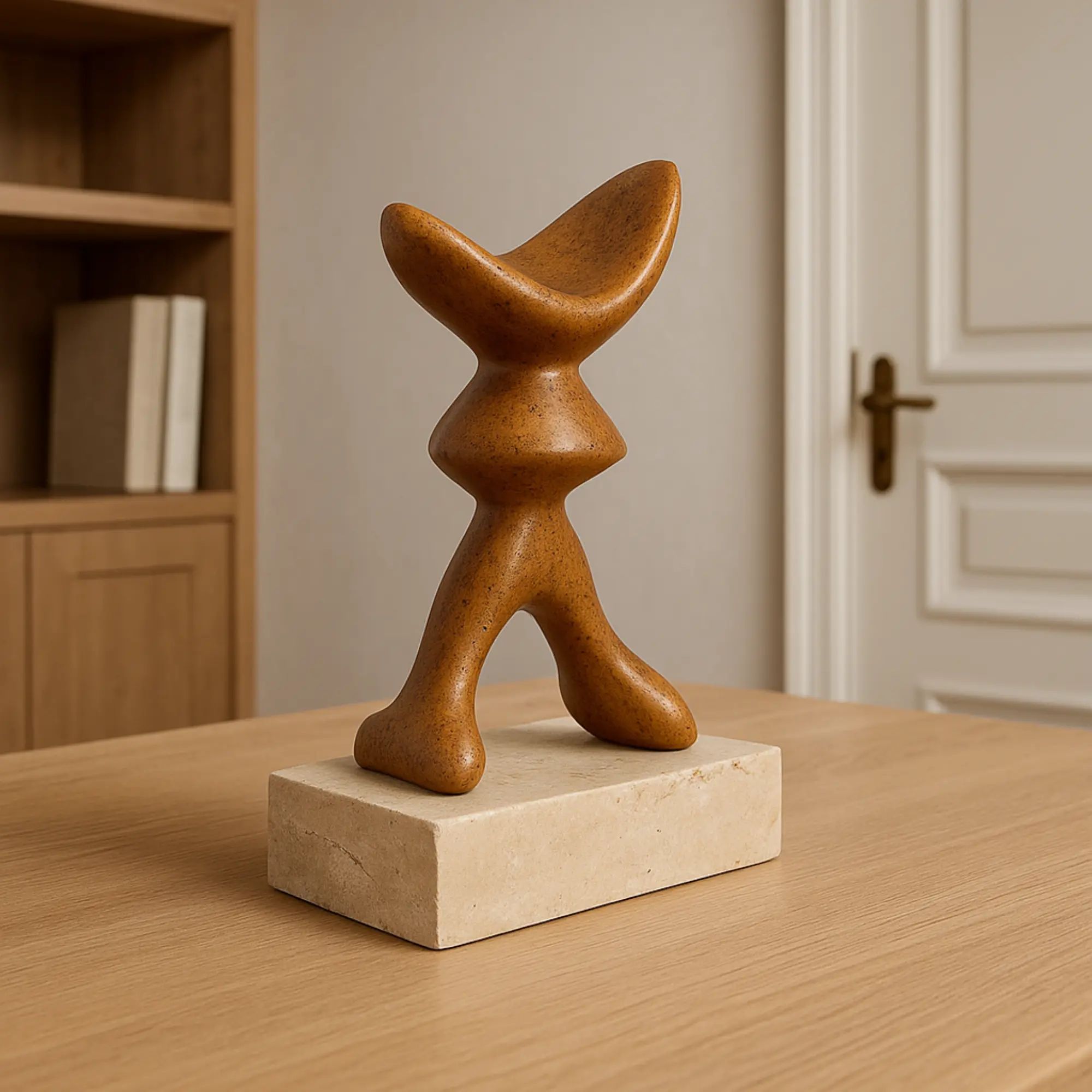 Dekoobjekt - Abstrakte Designskulptur, Metall Kunstobjekt - Skulptur organisch-abstrakte Loft-Form Morphé Terra Default Title