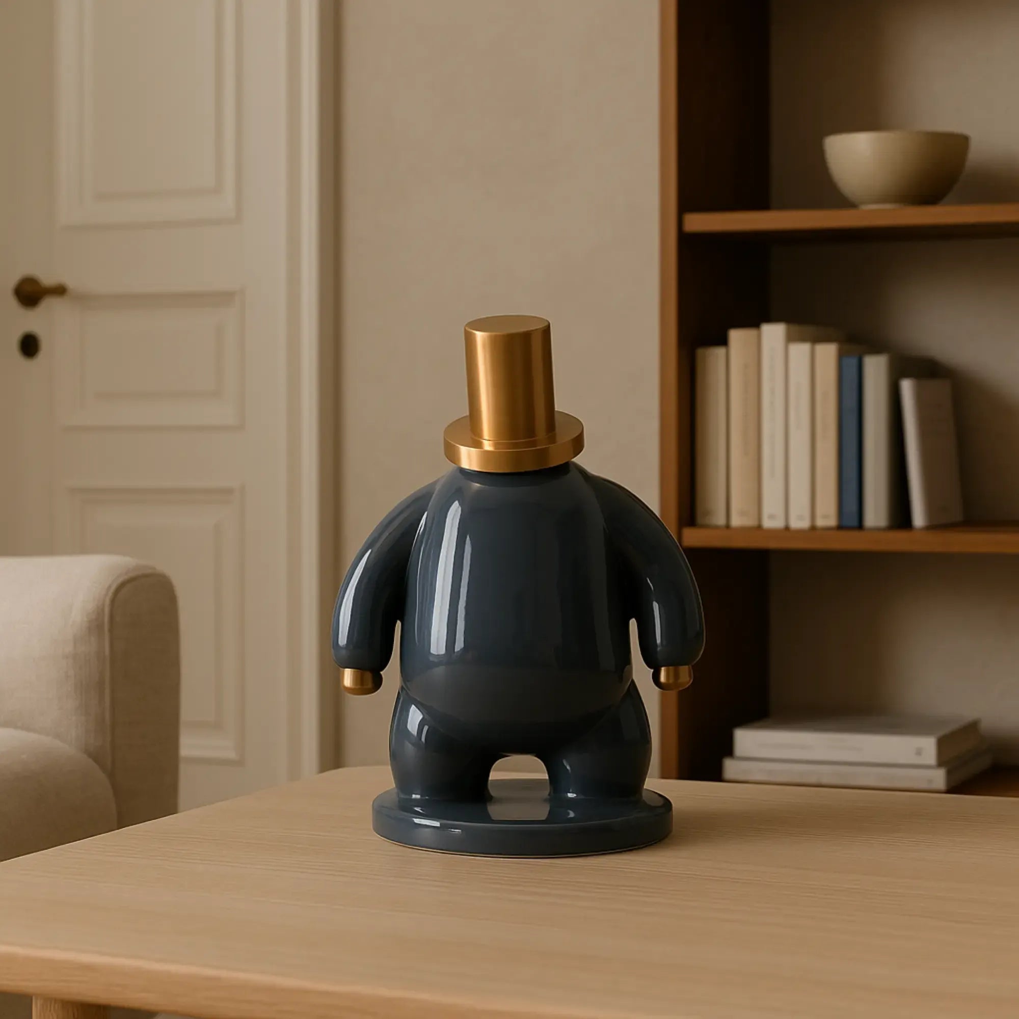 Dekofigur - Designer Pop-Art Skulptur - Skulptur Verspieltes Pop-Design Orbis Aurum Grau