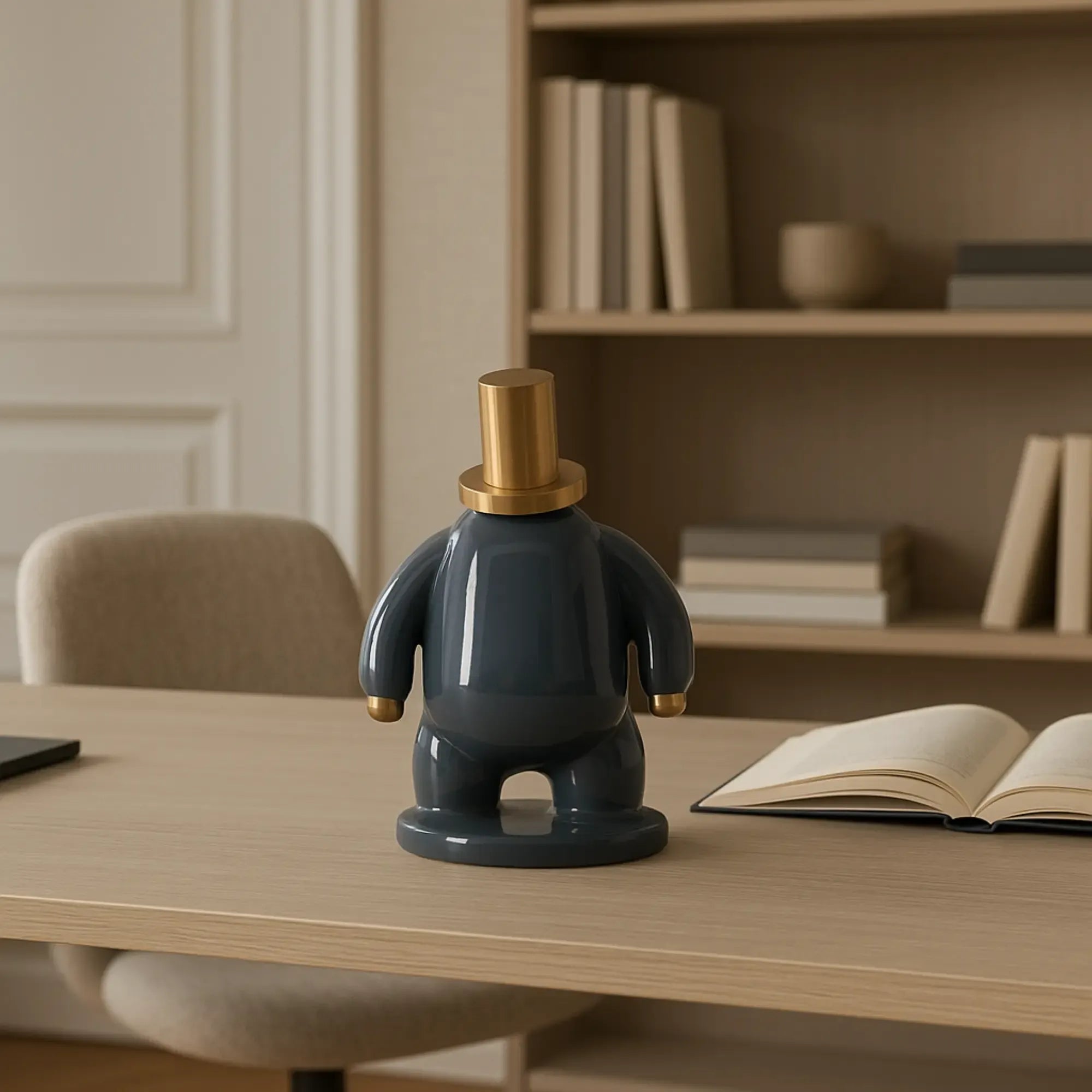 Dekofigur - Designer Pop-Art Skulptur - Skulptur Verspieltes Pop-Design Orbis Aurum Grau