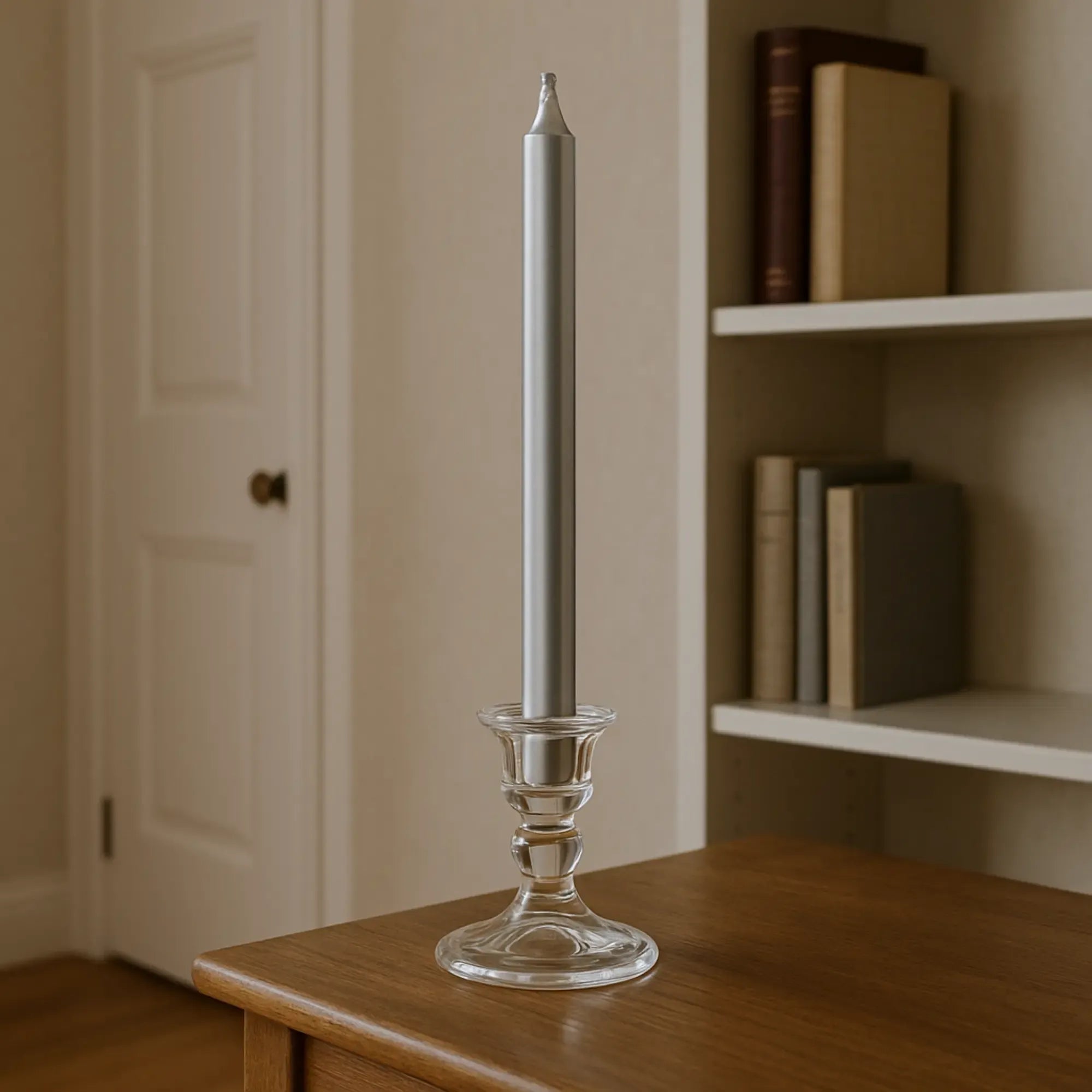 Stabkerze - Edles Tafellicht – Stabkerzen 5er‑Set, silbernes Qualitätswachs – Argentum Nan