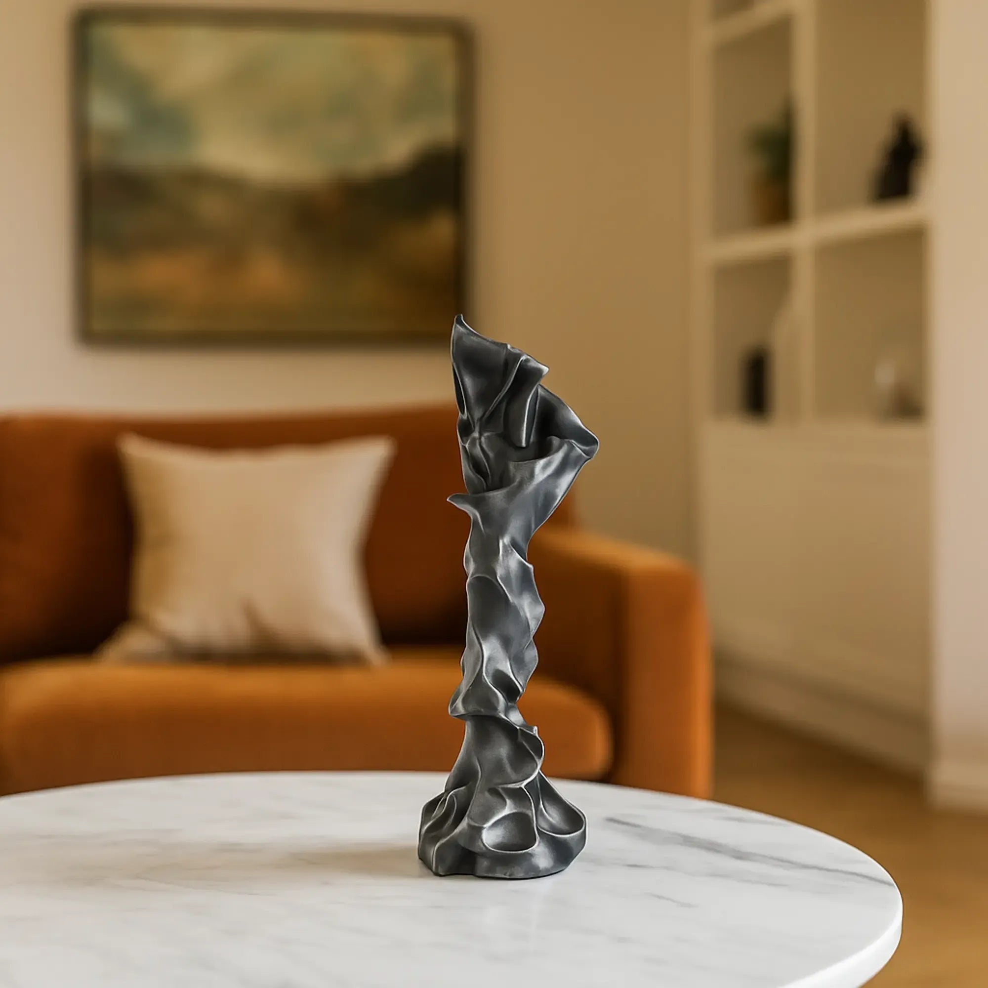 Kerzenständer - verdrehte moderne Form - Sokrates Design Kerzenhalter Stavro Antiksilber-Klein